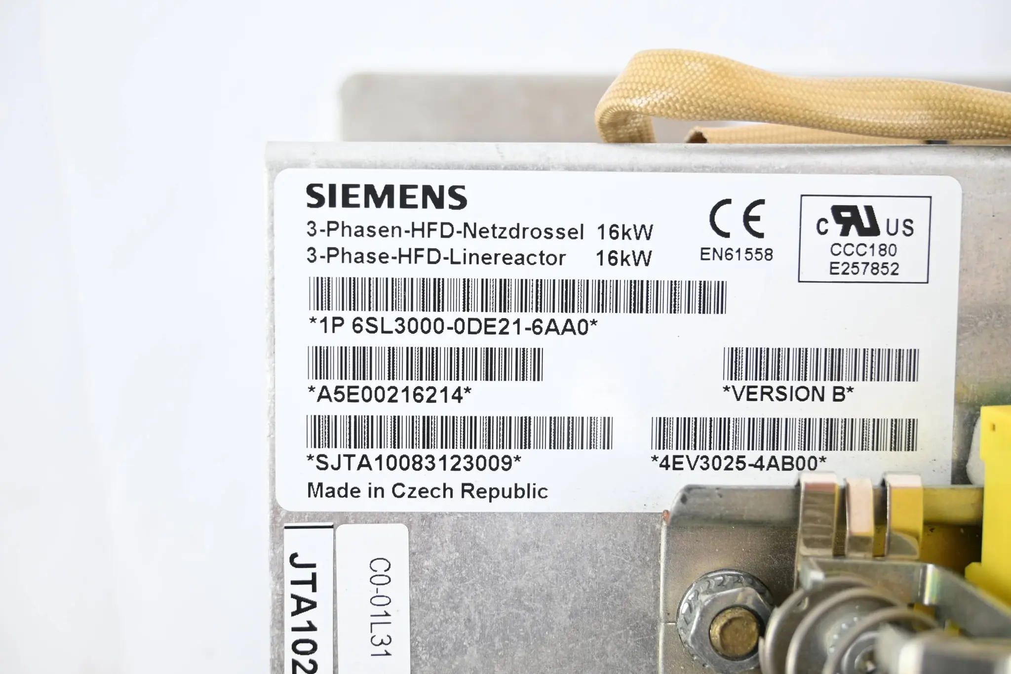 Produktfoto 1 von Siemens Simodrive 611 HFD-Netzdrossel 6SL3000-0DE21-6AA0 ( 6SL3 000-0DE21-6AA0 )