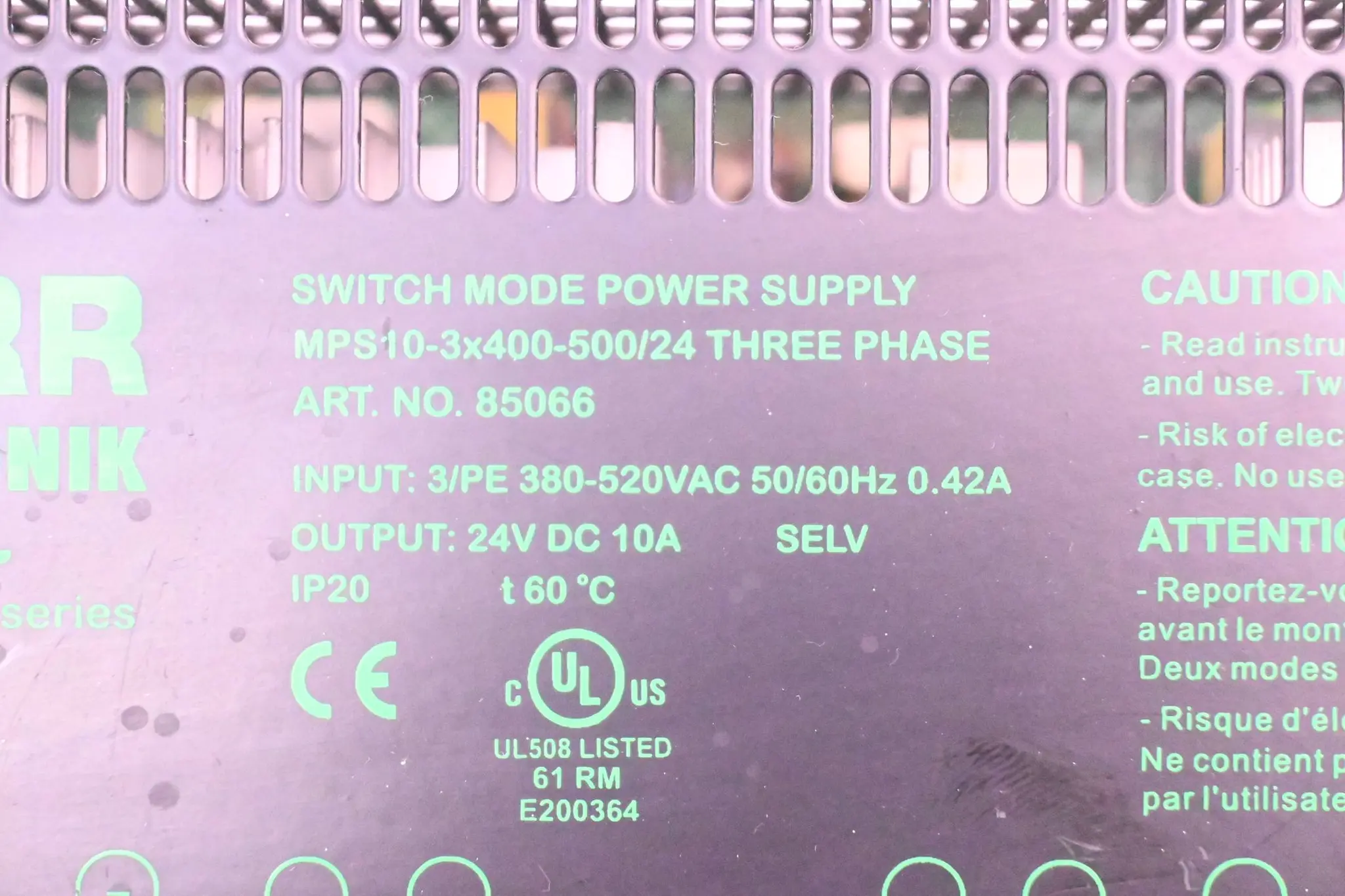 Produktfoto 1 von Murr Elektronik EOL - MPS Schaltnetzteil 3-phasig ( 85066 )