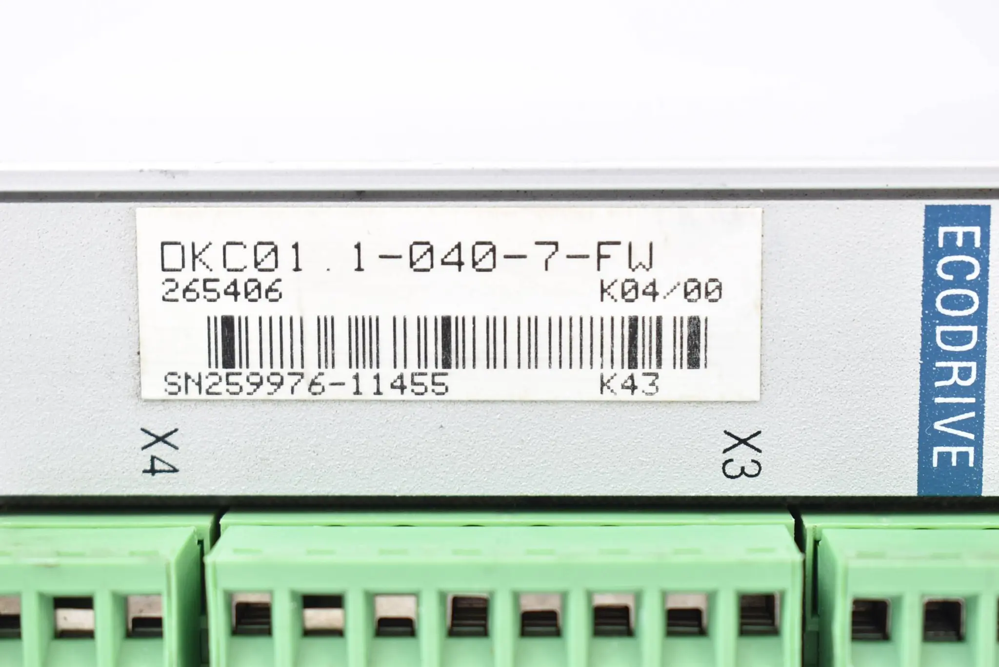 Produktfoto 1 von Indramat AC-Servo DKC01.1-040-7-FW ( 265406 ) FWA-ECODRV-ASE-04VRS-MS ( 274711 )