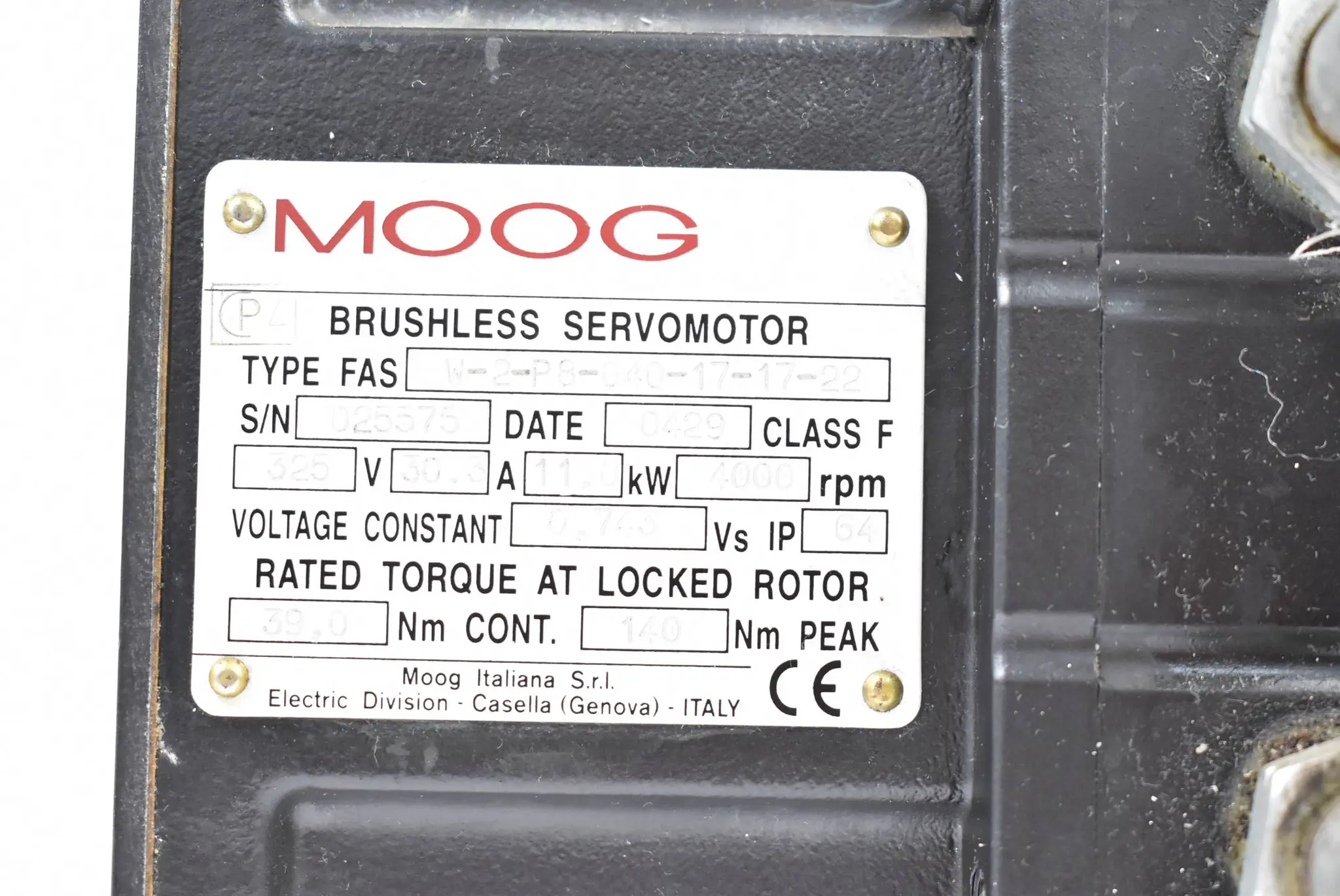 Produktfoto 1 von Moog Servomotor W-2-P8-040-00-17-22