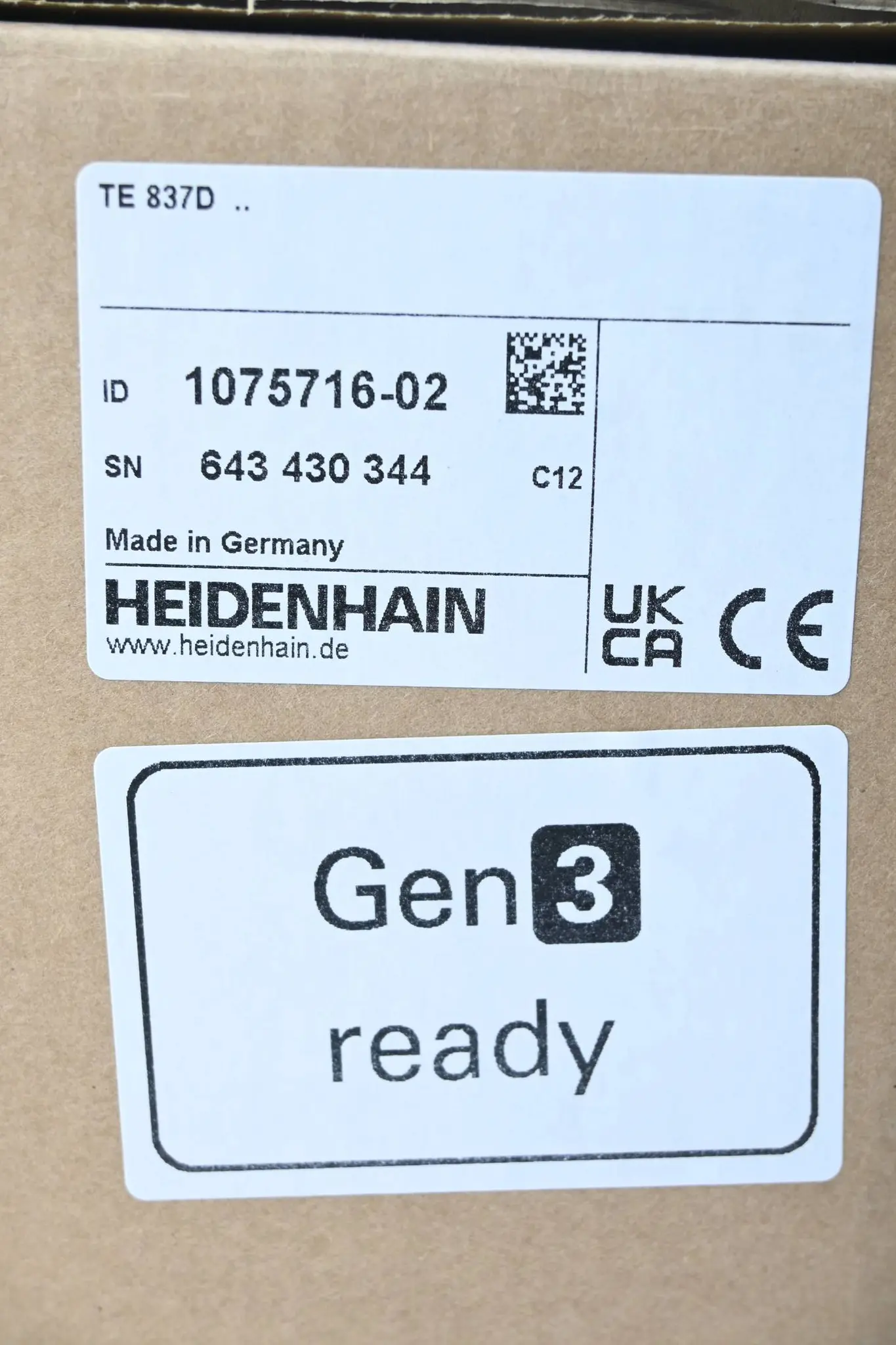 Produktfoto 1 von Heidenhain Tastatureinheit TE 837D 1075716-02 ( 1075 716-02 ) Ver. C12