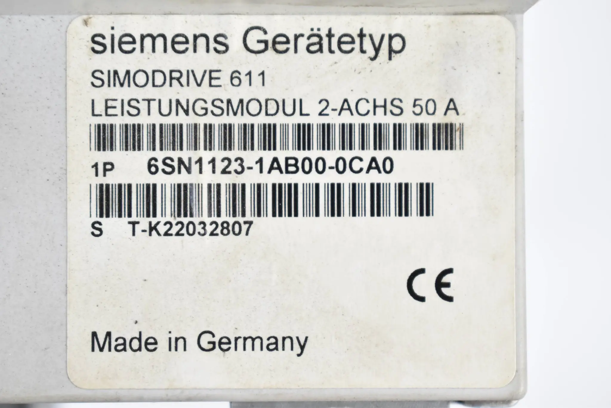 Produktfoto 1 von Siemens Leistungsmodul 2-Achs 50A 6SN1 123-1AB00-0CA0 ( 6SN1123-1AB00-0CA0 ) E.A