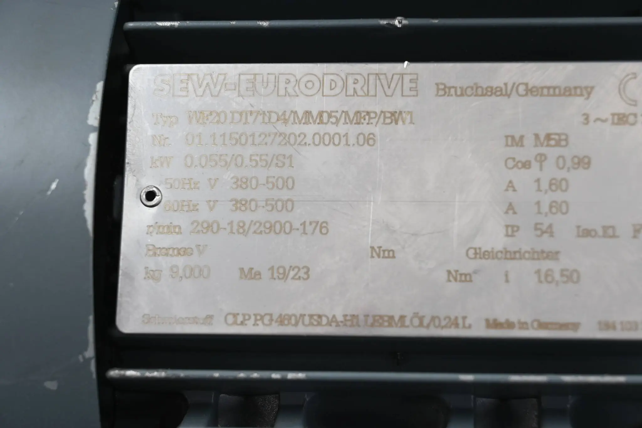 Produktfoto 1 von SEW-Eurodrive Getriebemotor WF20 DT71D4/MM05/MFP/BW1 inkl. MM05C-503-00