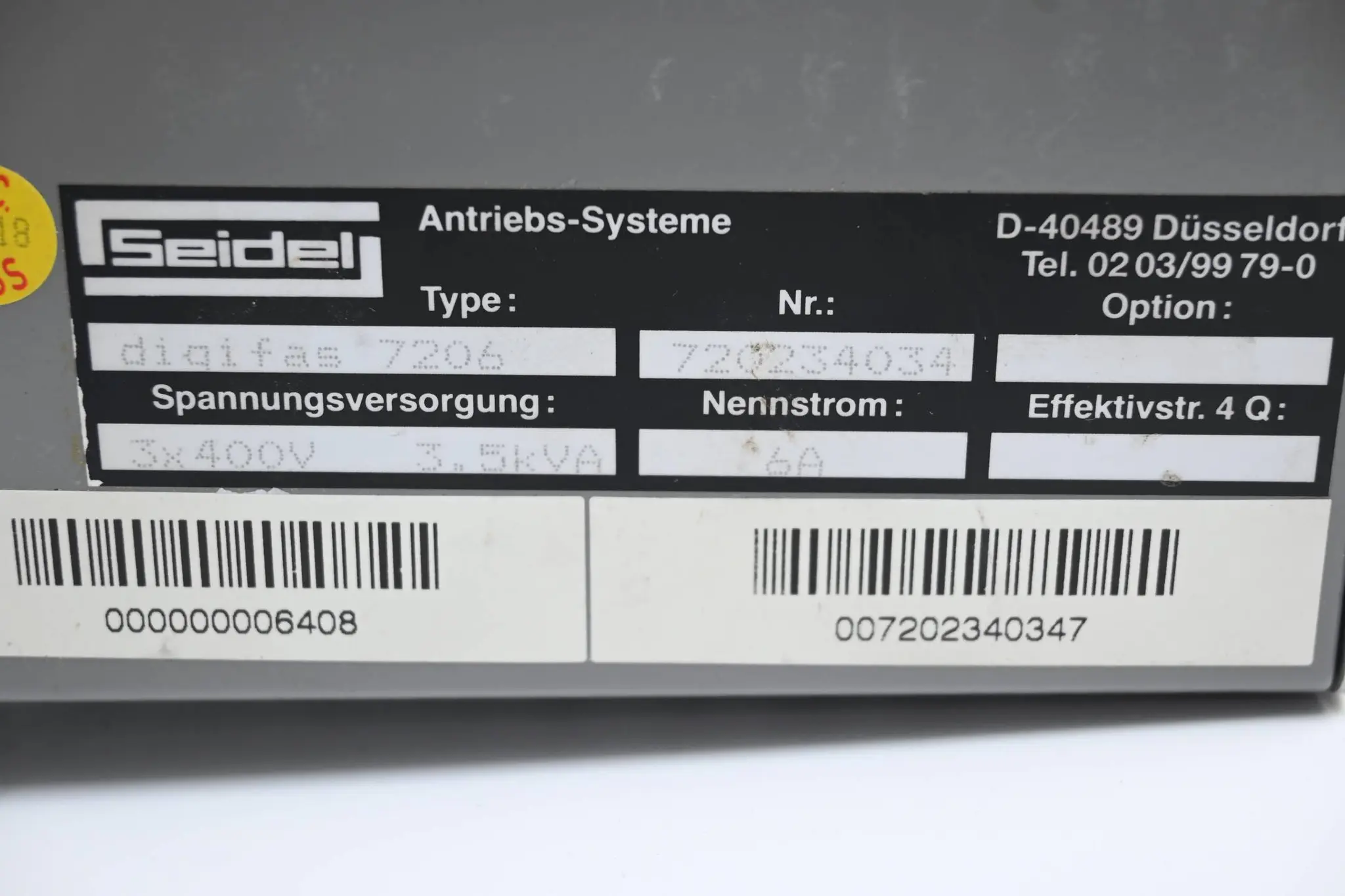 Produktfoto 1 von Seidel Servo Verstärker digifas 7200 ( digifas 7206 ) 3x400V 3.5kVA