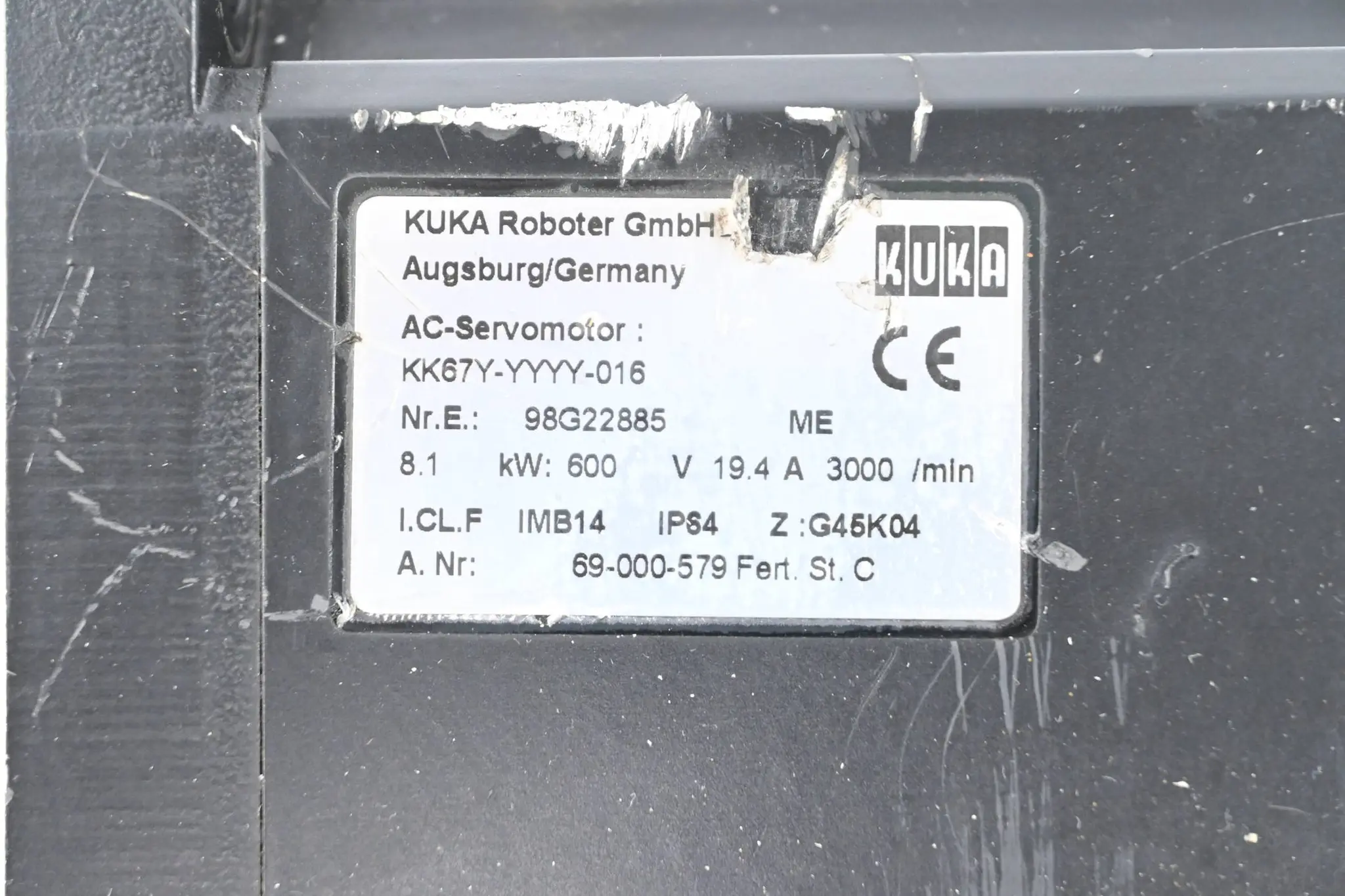 Produktfoto 1 von Kuka AC Servomotor KK67Y-YYYY-06 ( 69-000-579 )