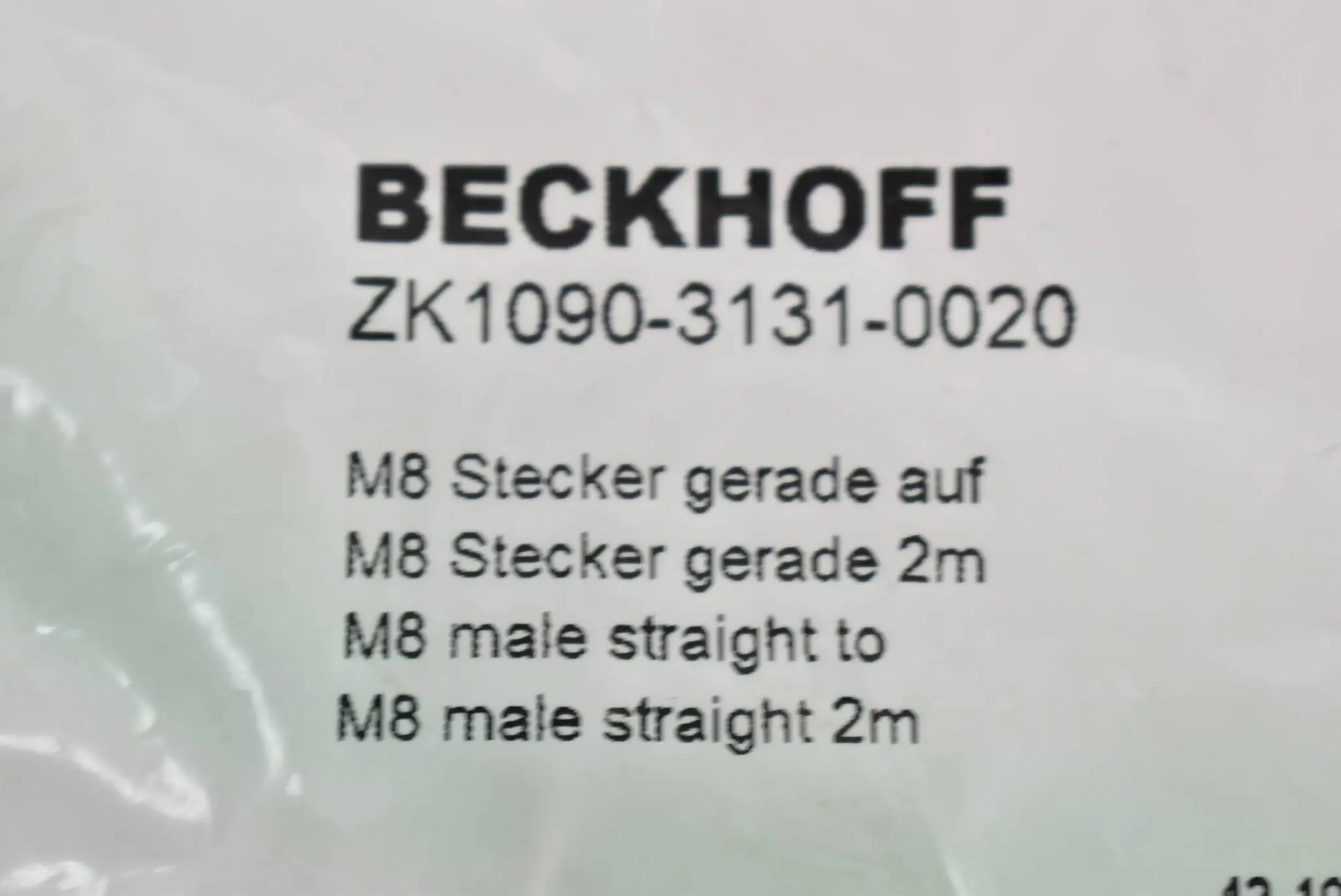 Produktfoto 1 von Beckhoff EtherCAT-Leitung PUR AWG 26 M8 Stecker 2 m ZK1090-3131-0020