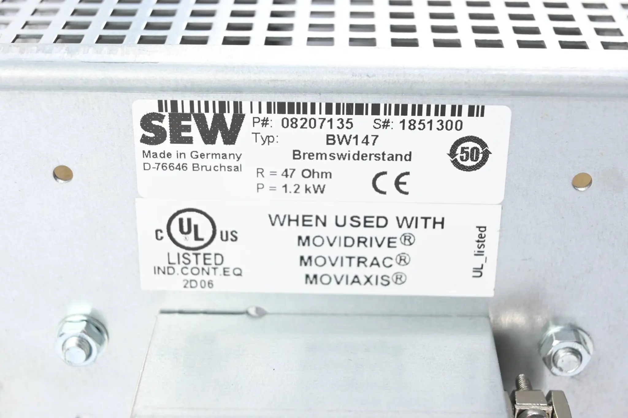 Produktfoto 1 von SEW-Eurodrive Bremswiderstand BW147 ( 08207135 )