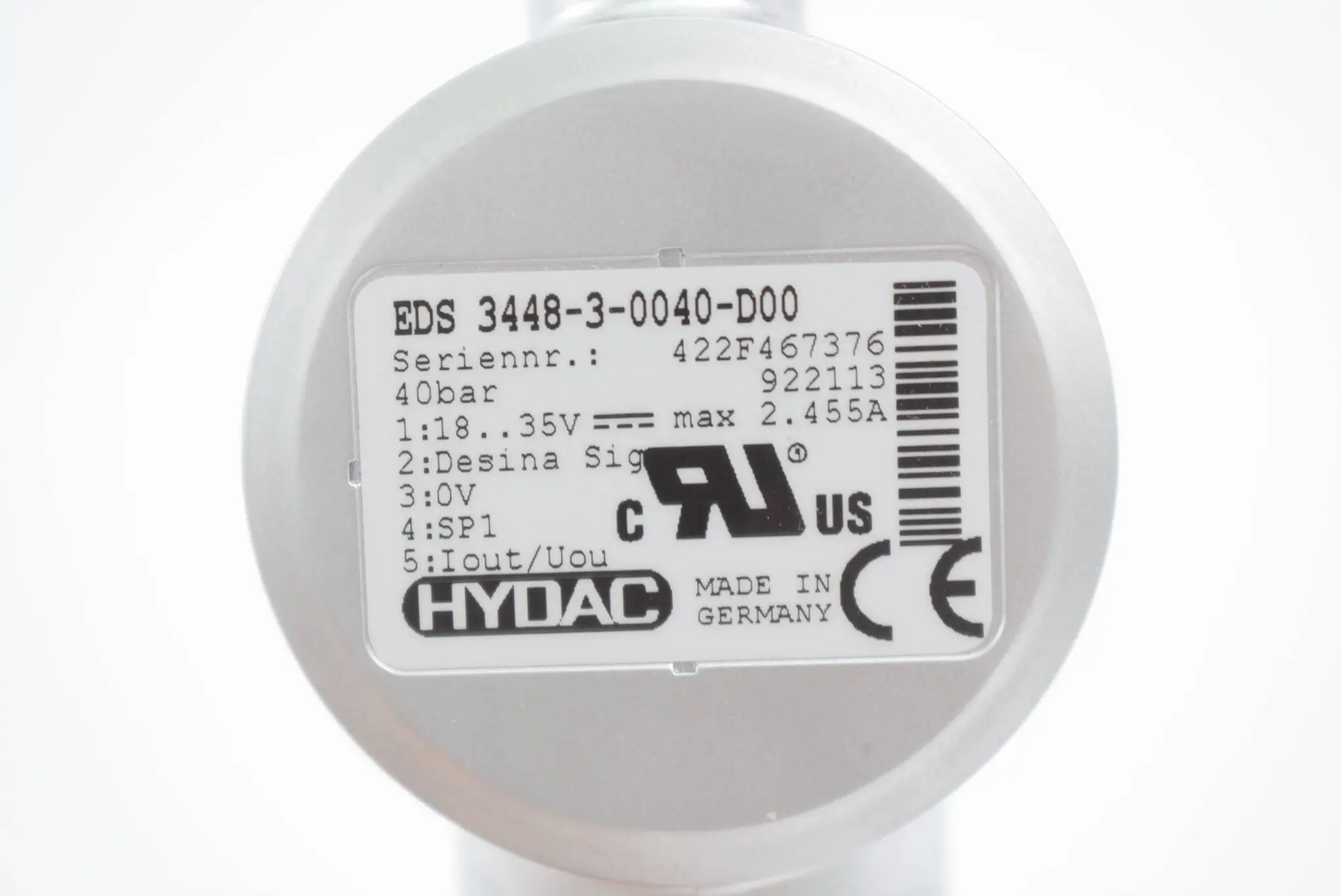 Produktfoto 1 von Hydac elektronischer Druckschalter EDS 3448-3-0040-D00