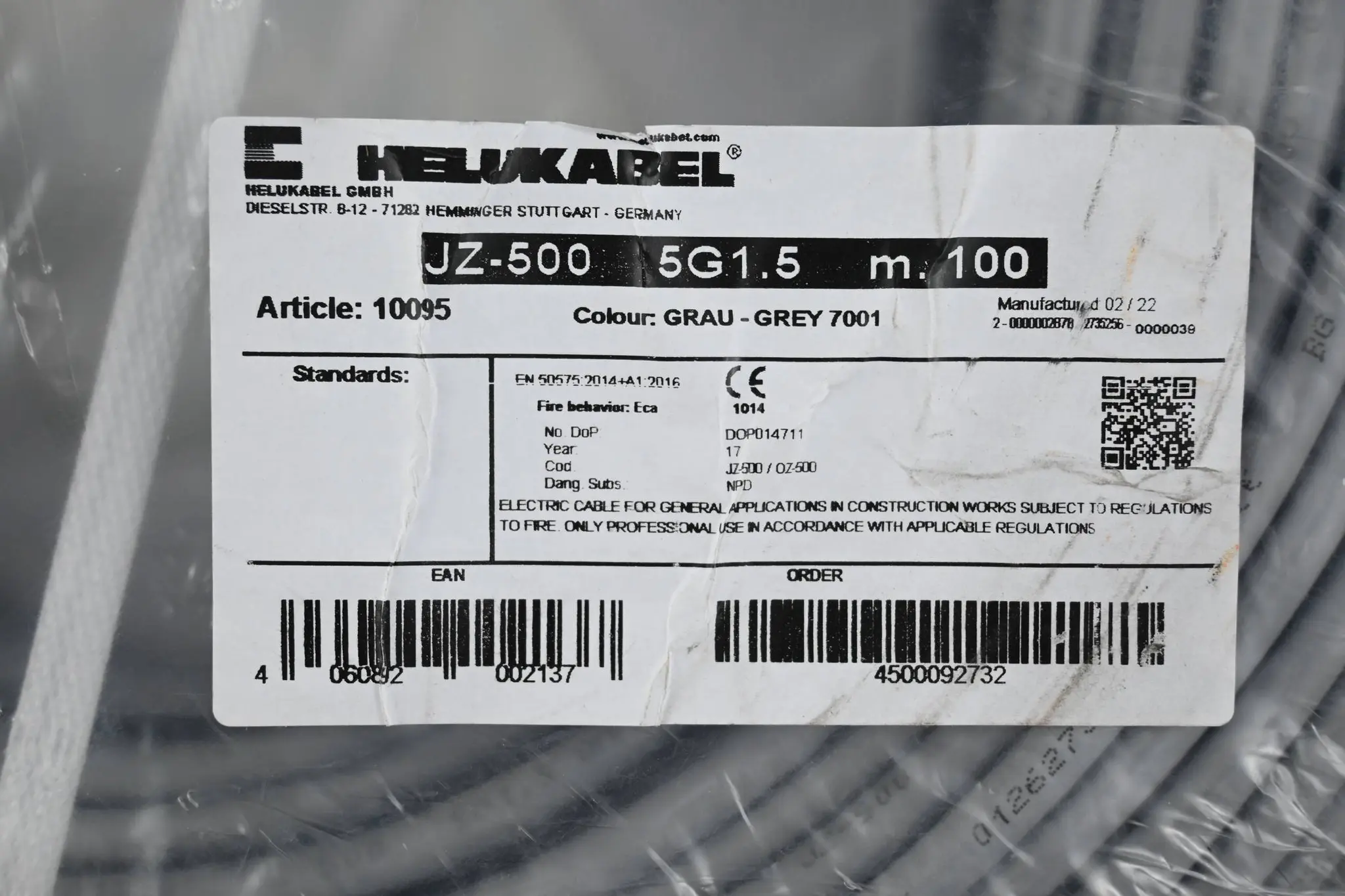 Produktfoto 1 von Helukabel PVC-Steuerleitung JZ-500 ( 10095 ) 100,0m