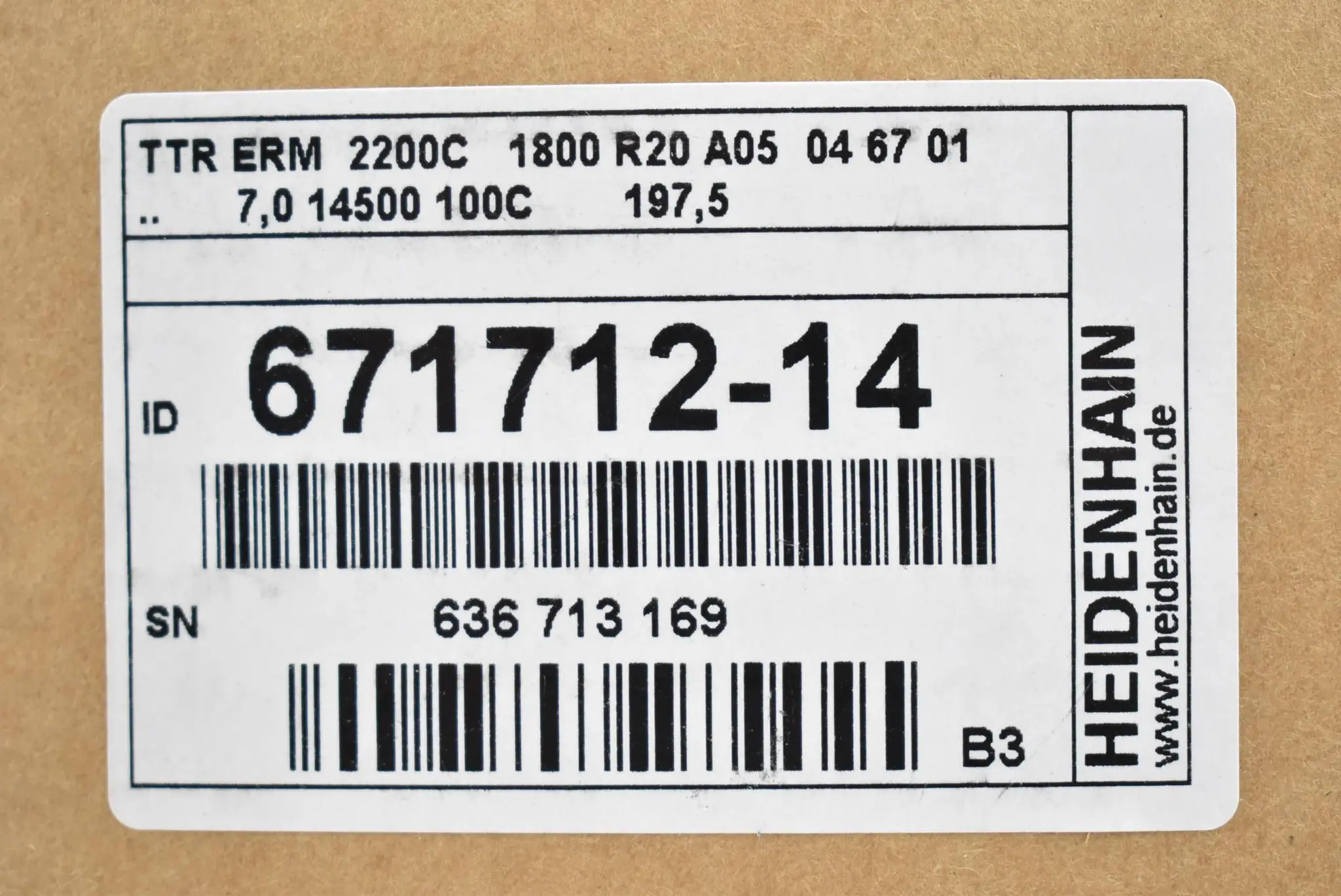 Produktfoto 1 von Heidenhain TTR ERM 2200C 1800 R20 A05 04 67 01 ( 671712-14 ) 671 712-14 Vers. B3