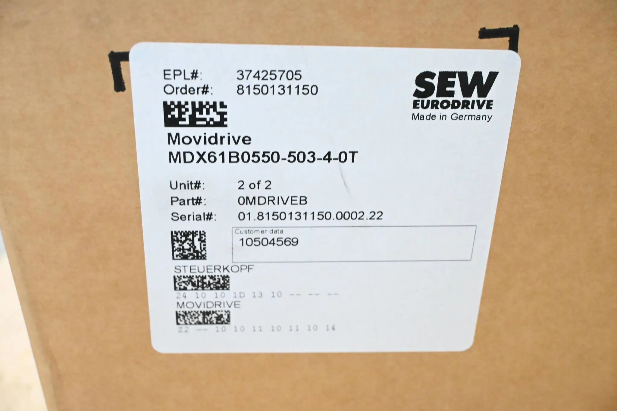 Produktfoto 1 von SEW-Eurodrive Movidrive Umrichter MDX61B0550-503-4-0T