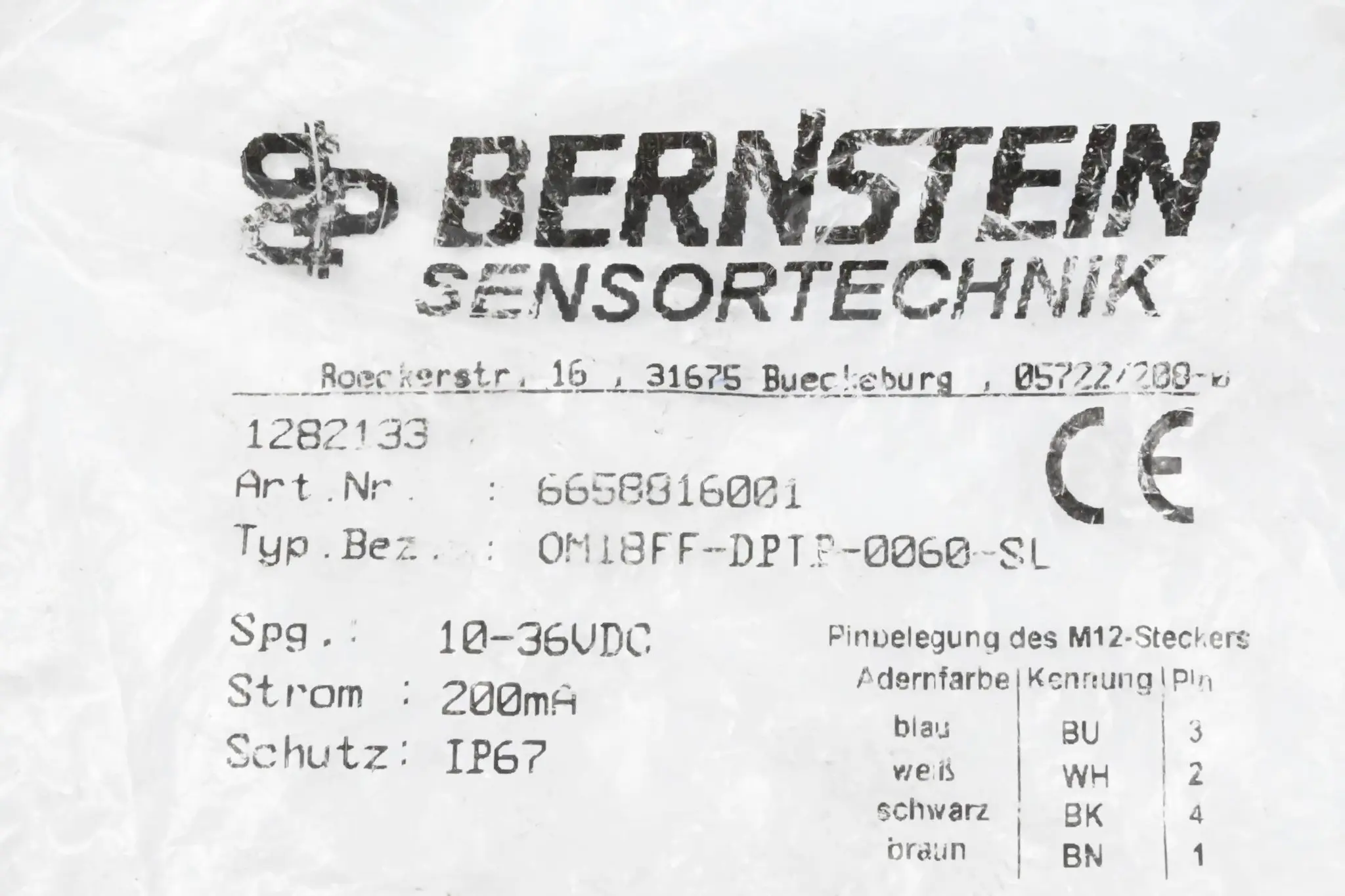 Produktfoto 1 von Bernstein Näherungsschalter OM18FF-DPTP-0060-SL ( 6658816001 )