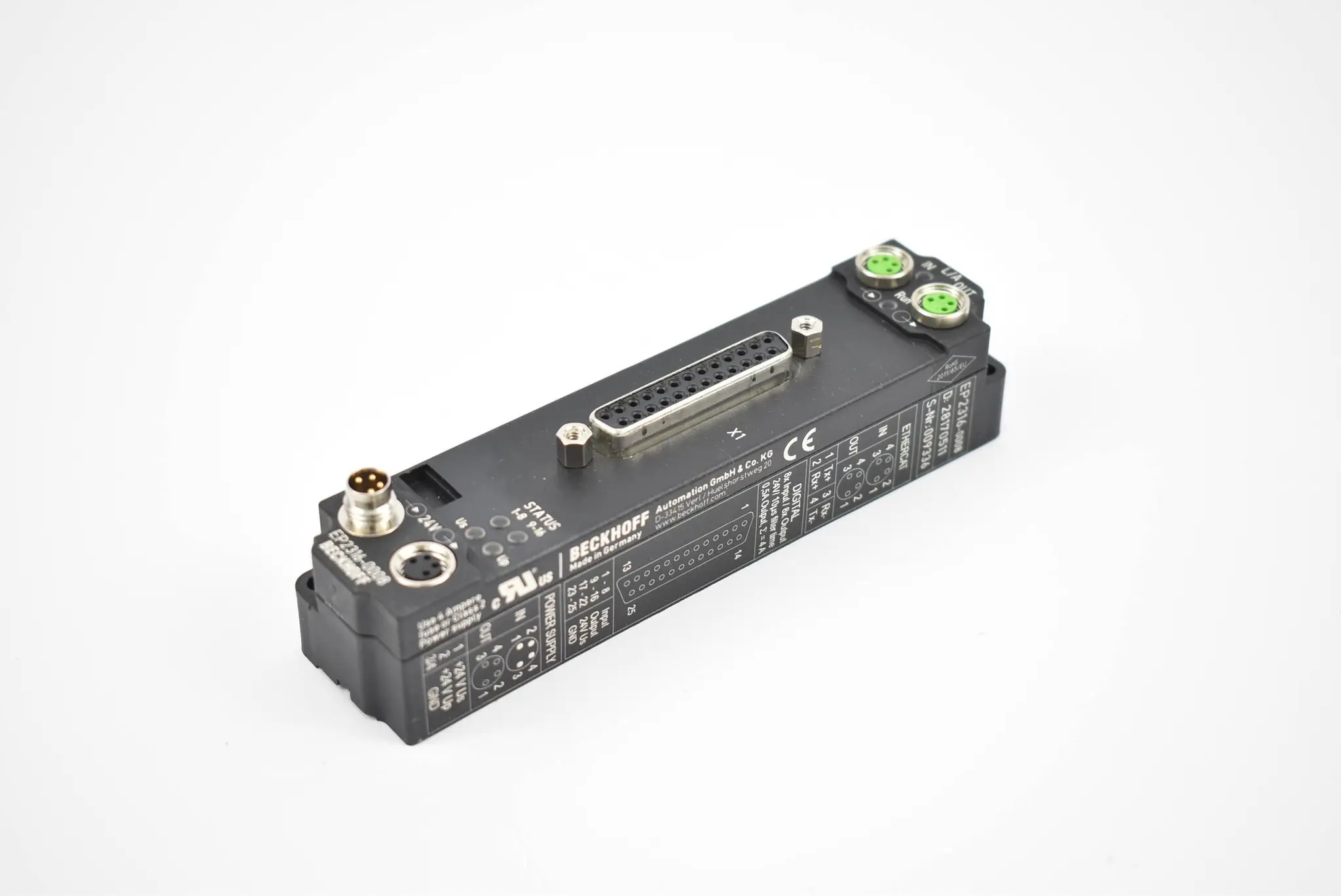 Produktfoto 1 von Beckhoff EtherCAT Box 8-Kanal-Digital-Eingang/-Ausgang EP2316-0008