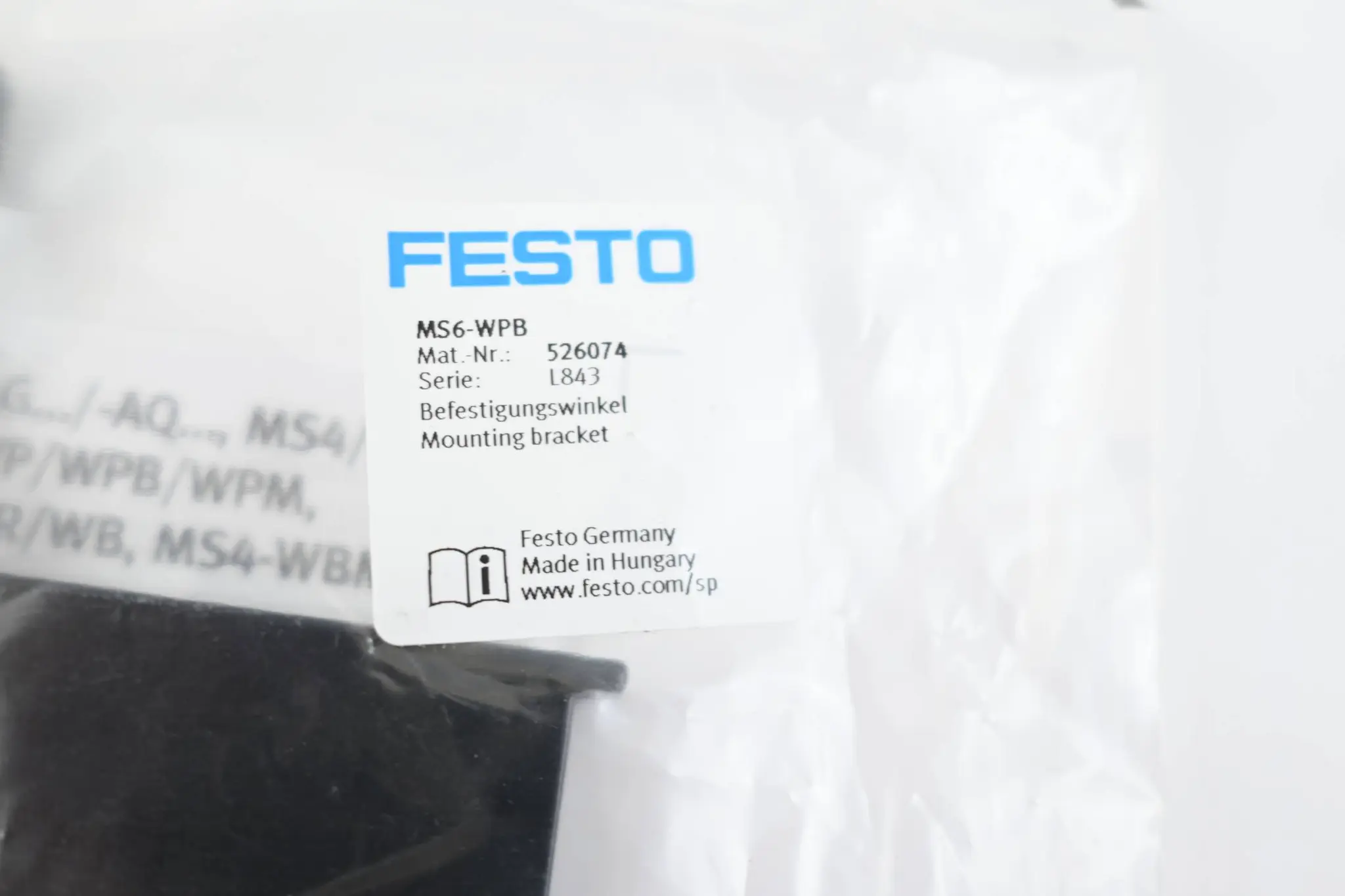 Produktfoto 1 von Festo Befestigungswinkel MS6-WPB ( 526074 )