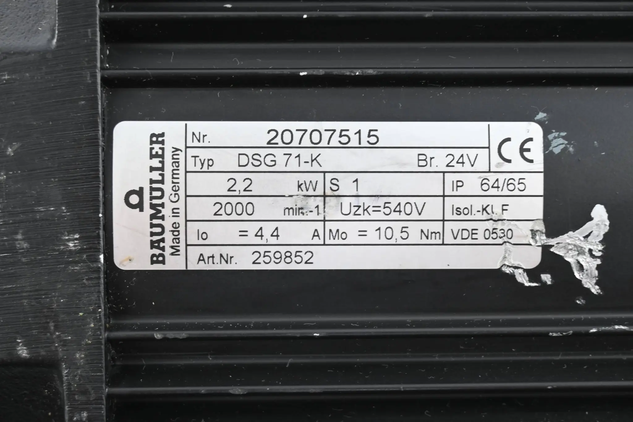 Produktfoto 1 von Baumüller Nürnberg Servomotor DSG 71-K ( 259852 )