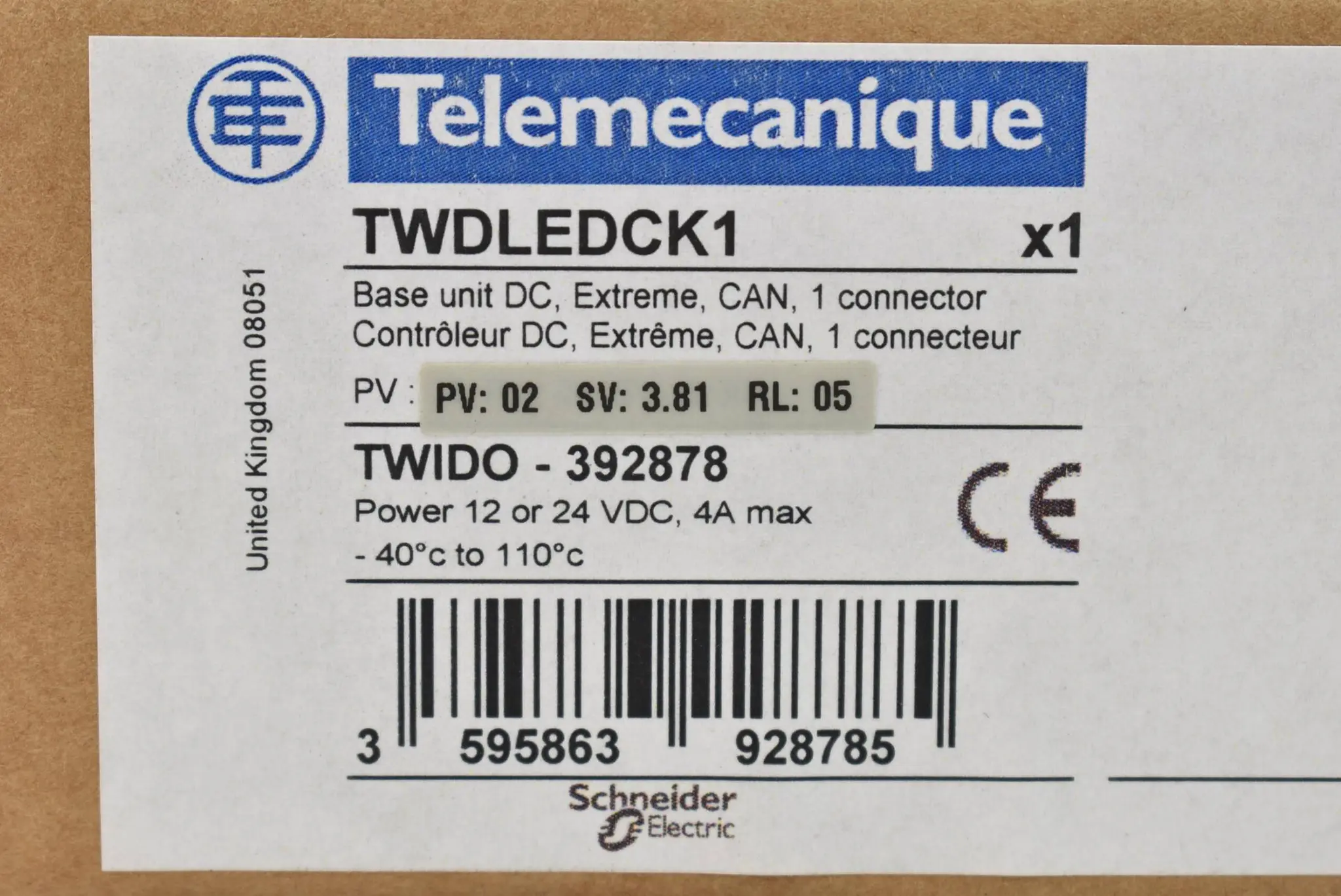 Produktfoto 1 von Telemecanique Schneider electric Base Unit DC 12-24VDC 4A TWDLEDCK1 ( 392878 )
