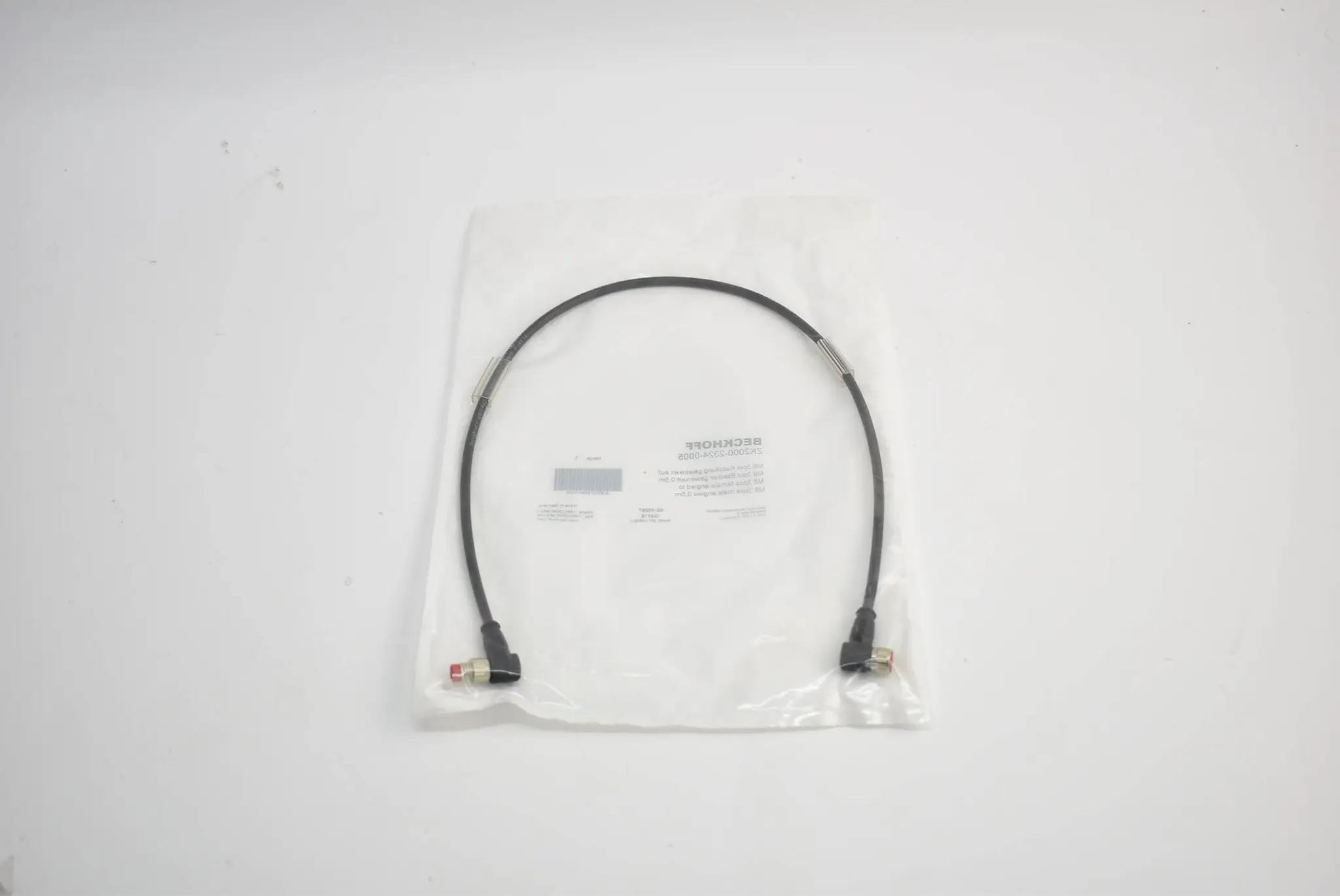 Produktfoto 1 von Beckhoff Sensorleitung PUR M8 3pol Kupplung 0,5 m ZK2000-2324-0005