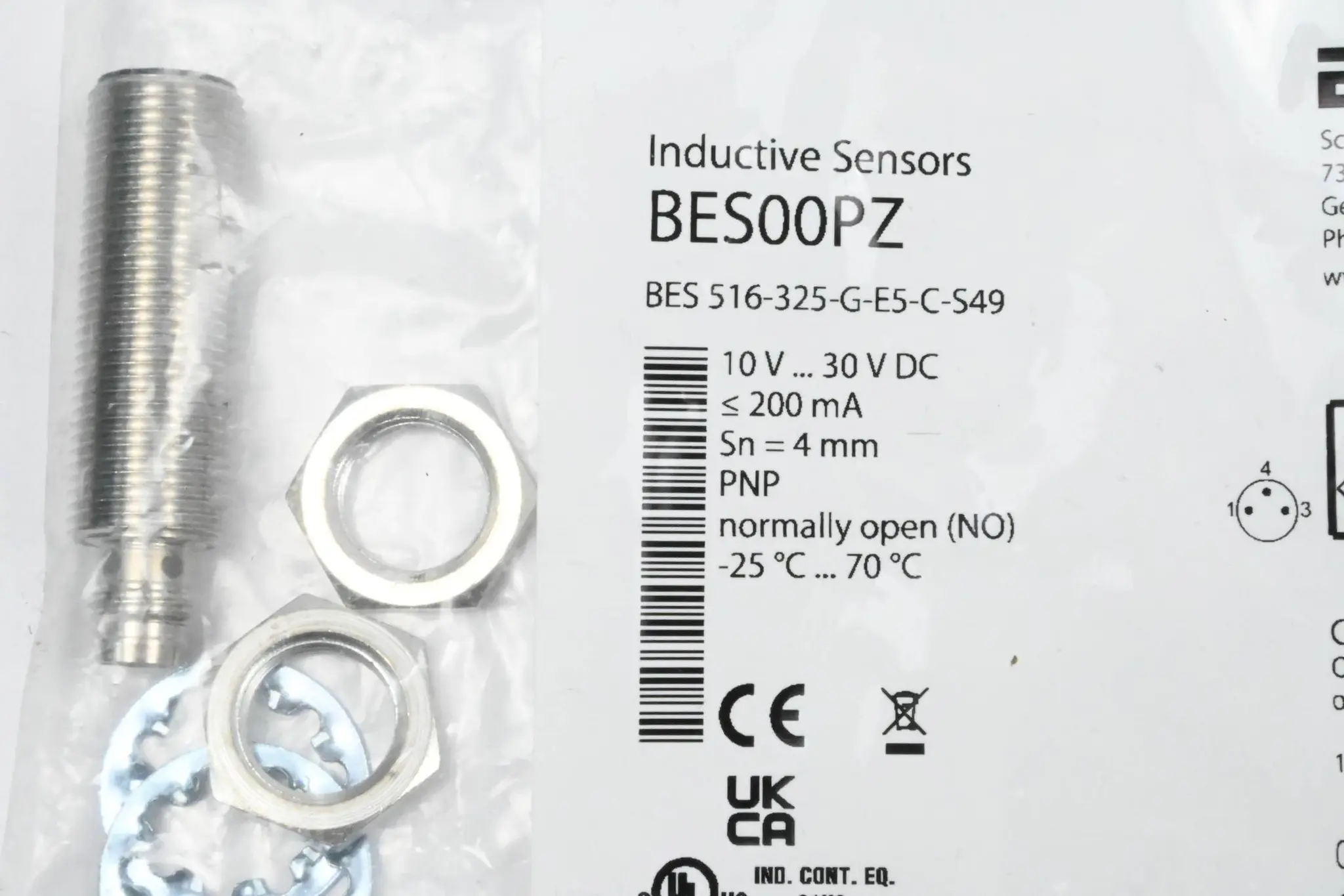 Produktfoto 1 von Balluff BES00PZ Induktiver Sensor ( BES516-325-G-ES-C-S49 )