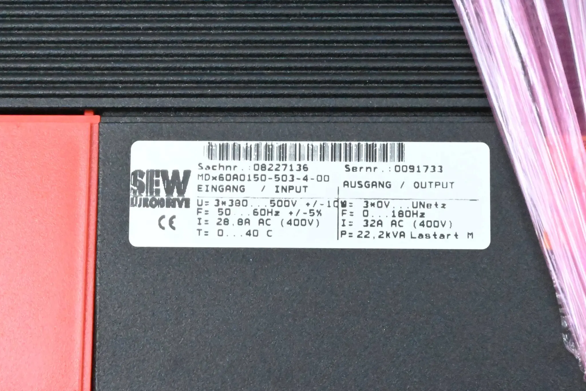Produktfoto 1 von SEW Movidrive Eurodrive Frequenzumrichter MDX60A0150-503-4-00