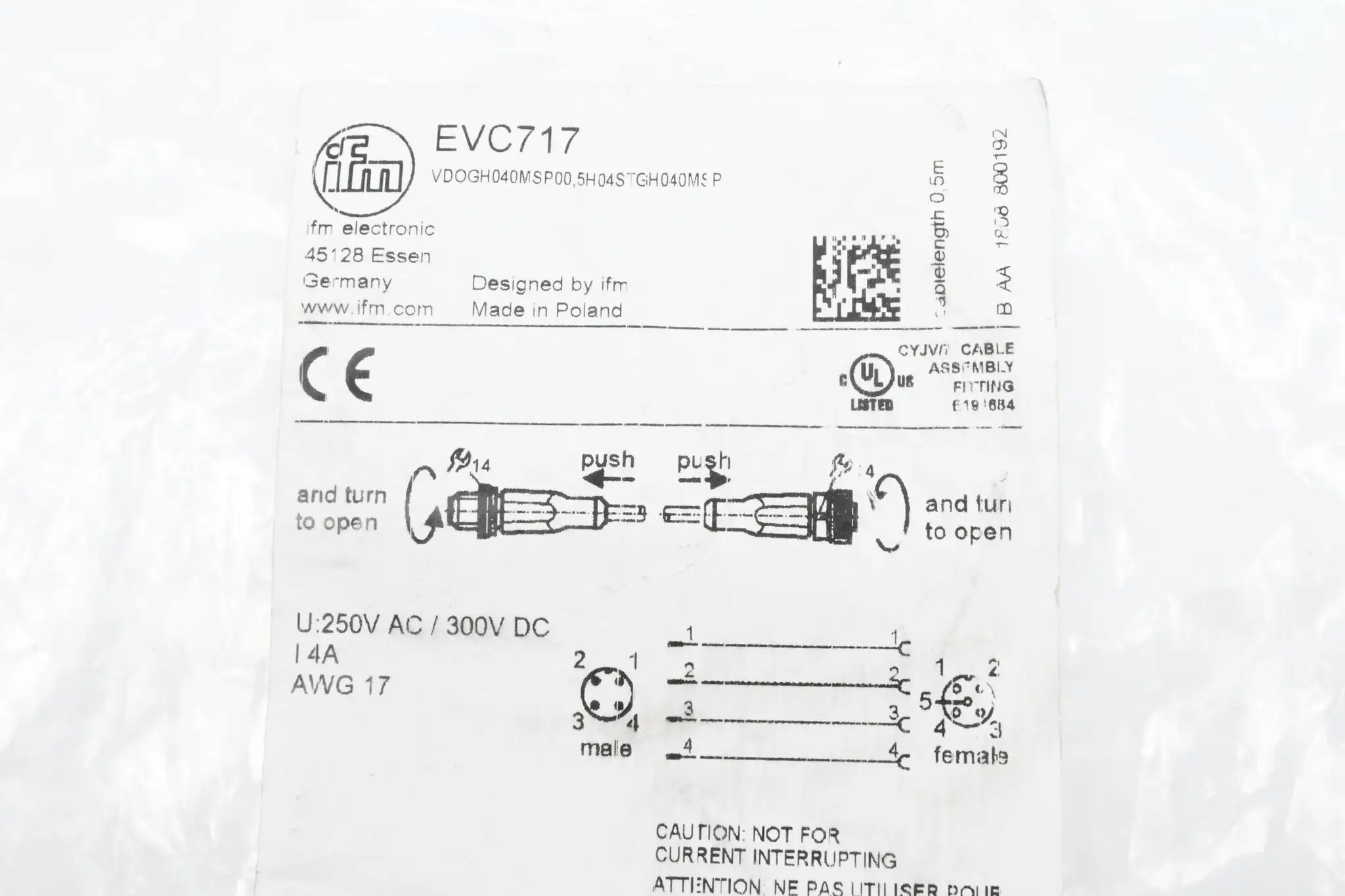 Produktfoto 1 von Ifm Verbindungskabel EVC717