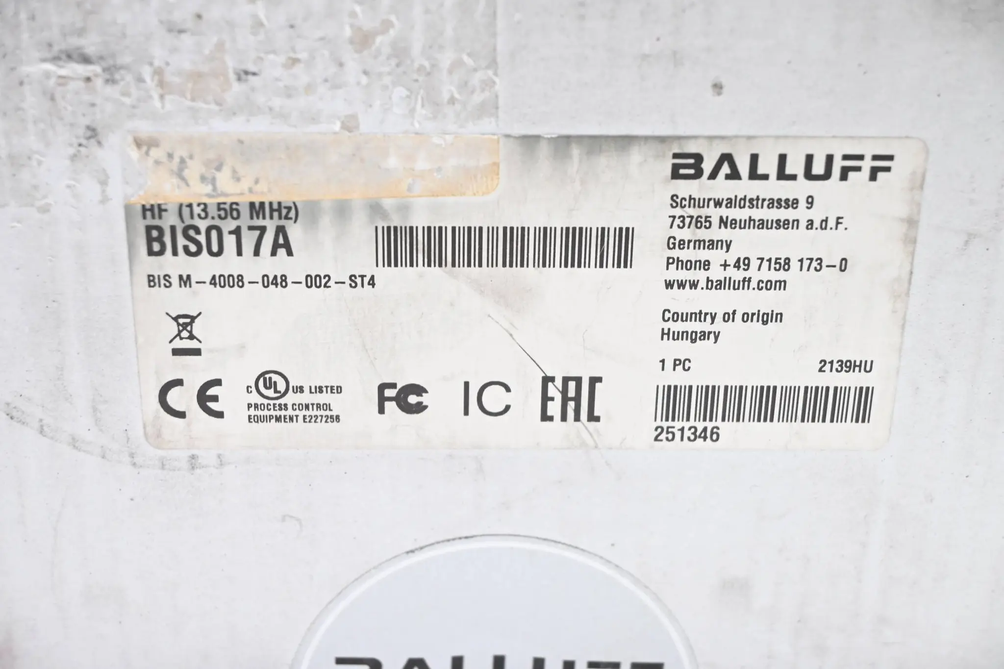 Produktfoto 1 von Balluff HF-RFID-Lese-/Schreibkopf BIS017A ( BIS M-4008-048-002-ST4 )