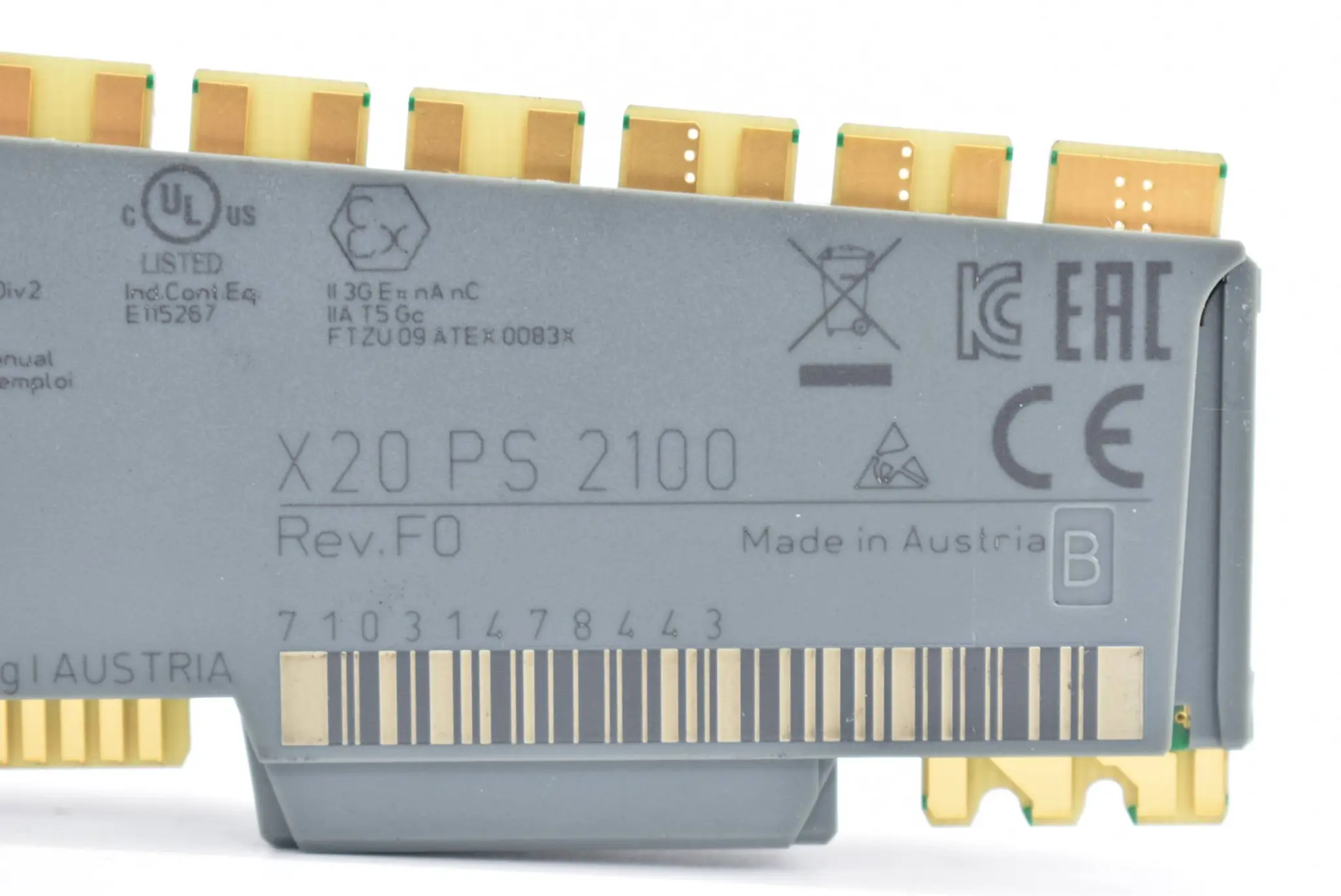 Produktfoto 1 von B&R Automation Einspeismodul 24 VDC X20 PS 2100 ( X20PS2100 ) Rev. F0