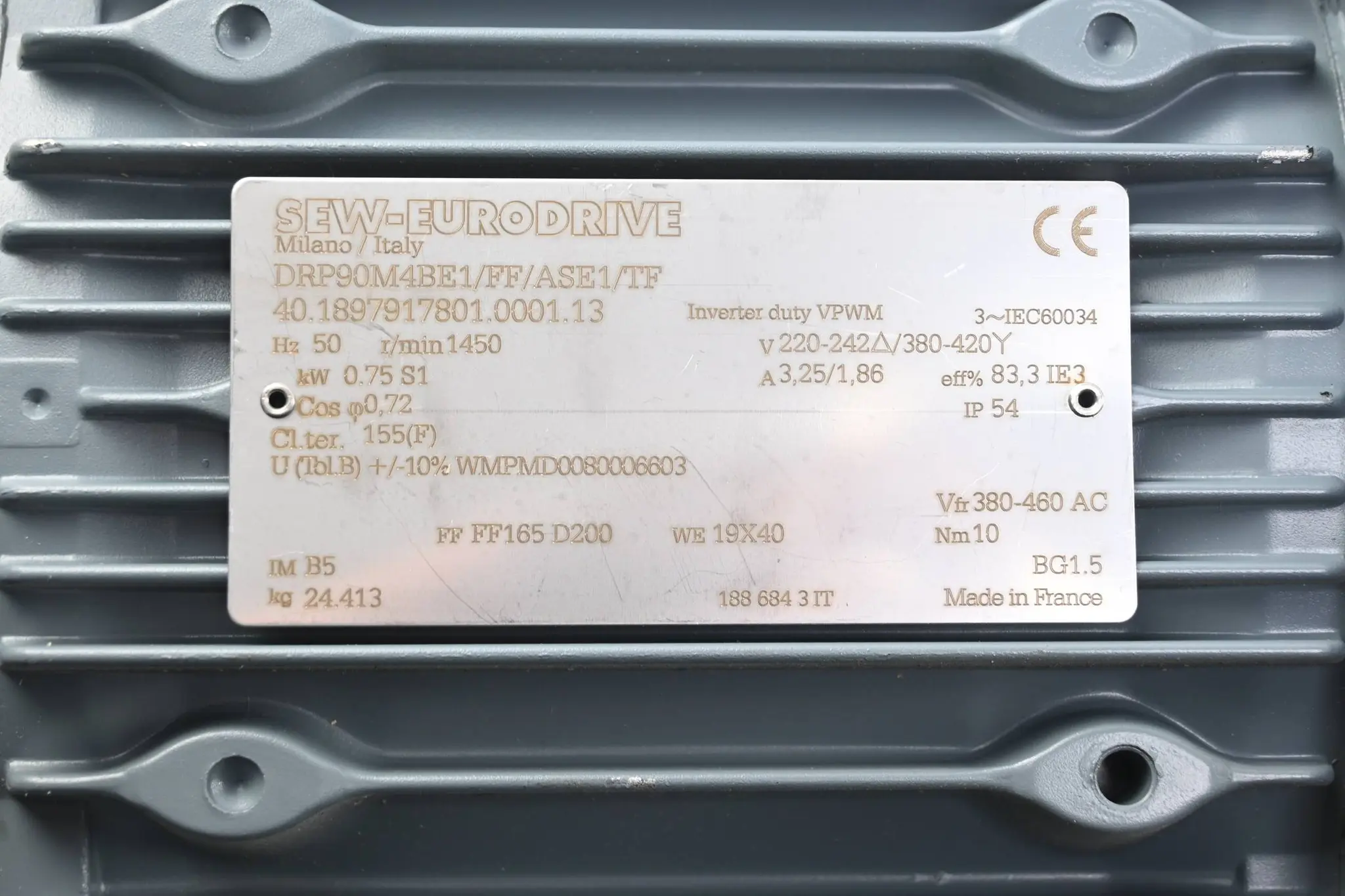 Produktfoto 1 von SEW Eurodrive 3~ Motor DRP90M4BE1/FF/ASE1/TF
