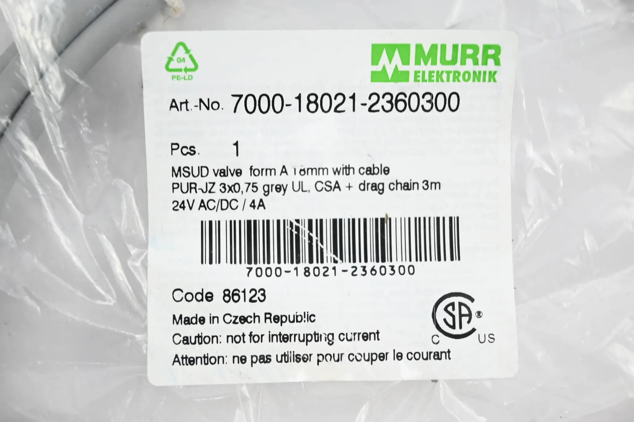 Produktfoto 1 von Murr Elektronik Verbindungskabel 7000-18021-2360300 ( 3,0m )