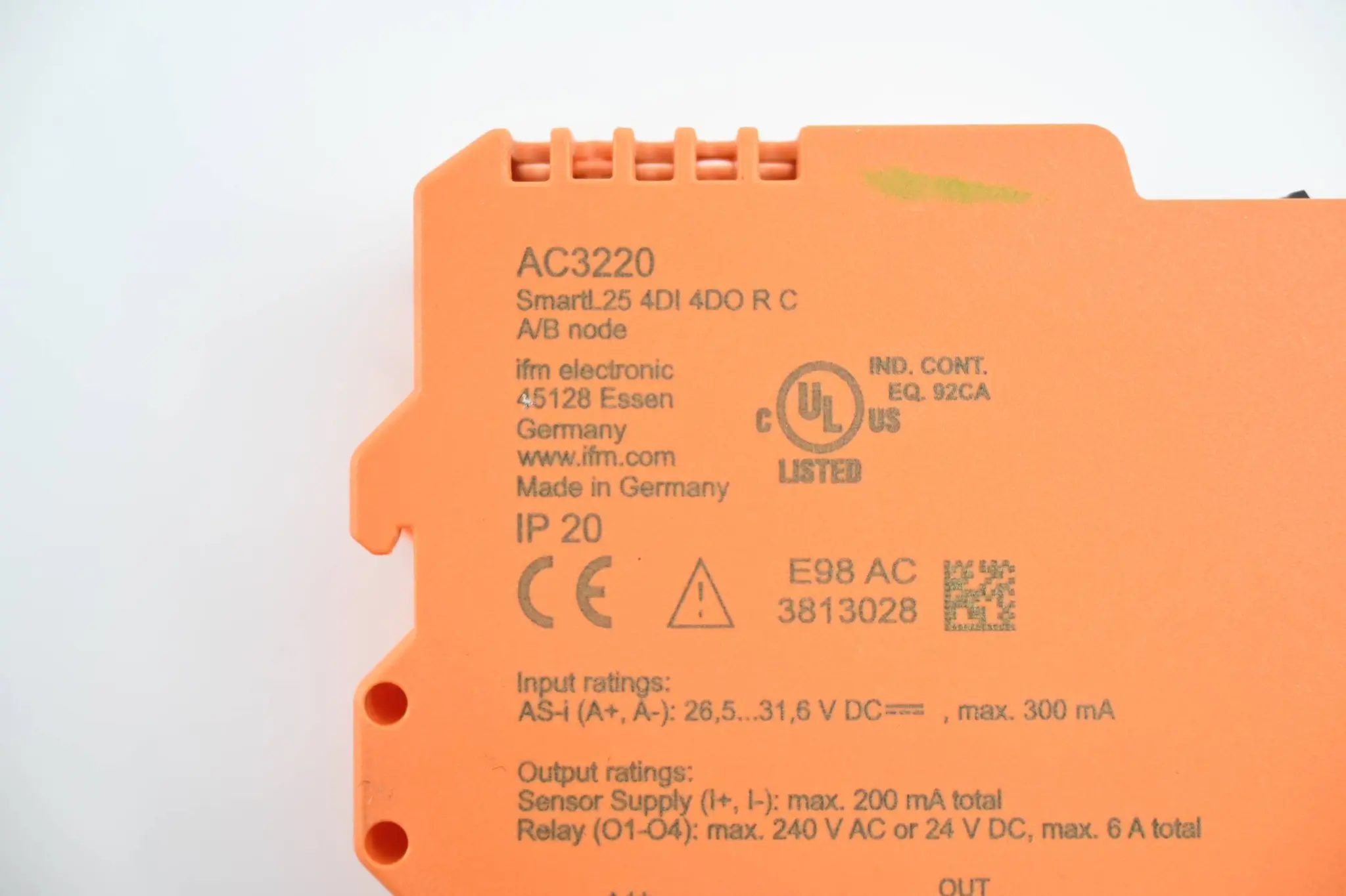 Produktfoto 1 von Ifm Electronic AS-Interface Schaltschrankmodul AC3220 ( SmartL25 4DI 4DO R C )