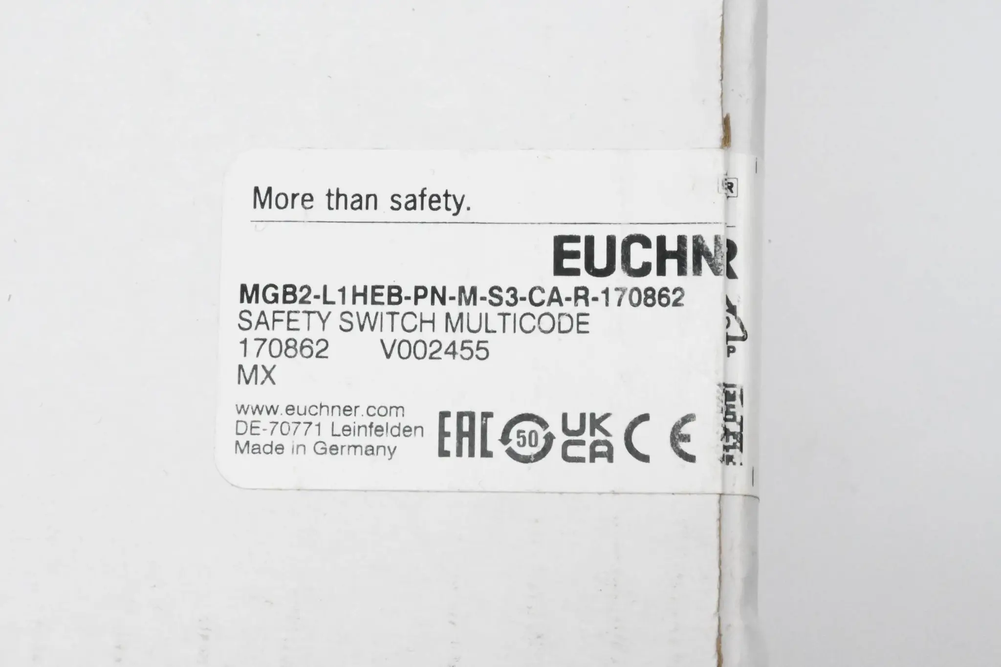 Produktfoto 1 von Euchner Komplettset MGB2-L1HEB-PN-M-S3-CA-R-170862 ( 170862 )