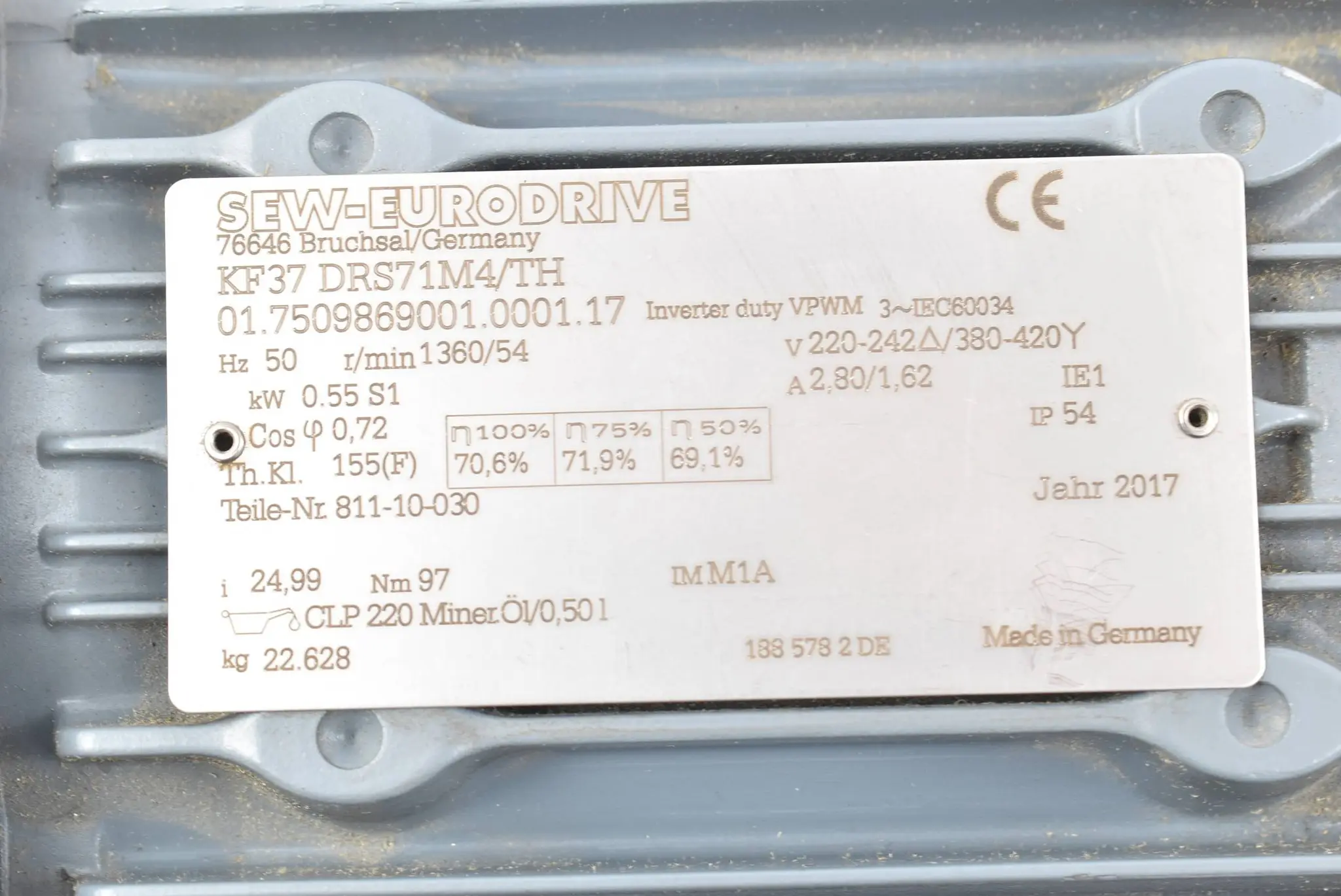 Produktfoto 1 von SEW Eurodrive Getriebemotor KF37 DRS71M4/TH ( KF37DRS71M4/TH )
