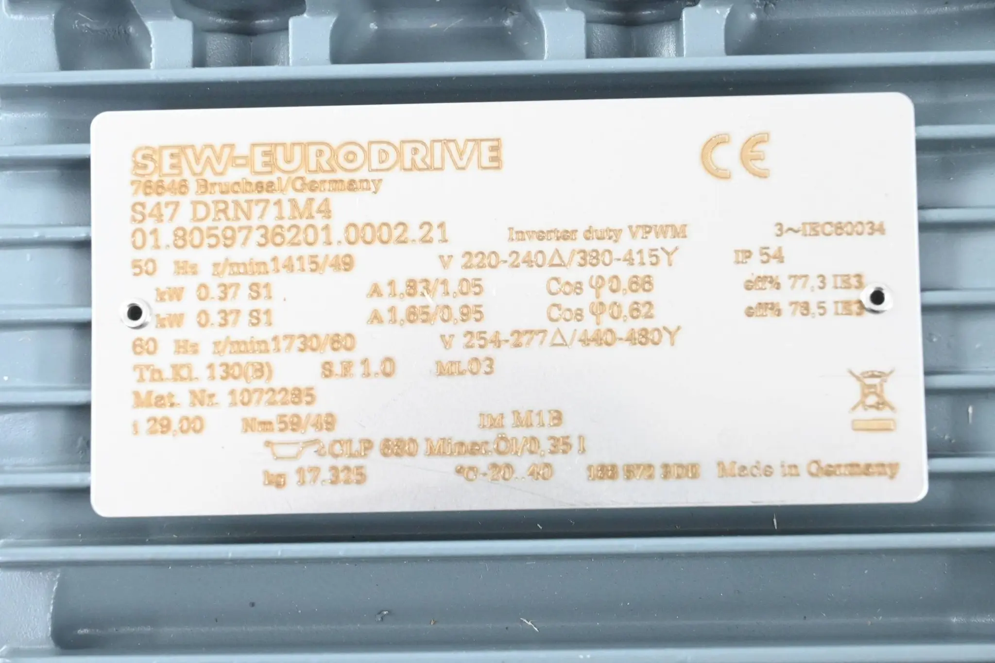 Produktfoto 1 von SEW-Eurodrive Getriebemotor S47 DRN71M4