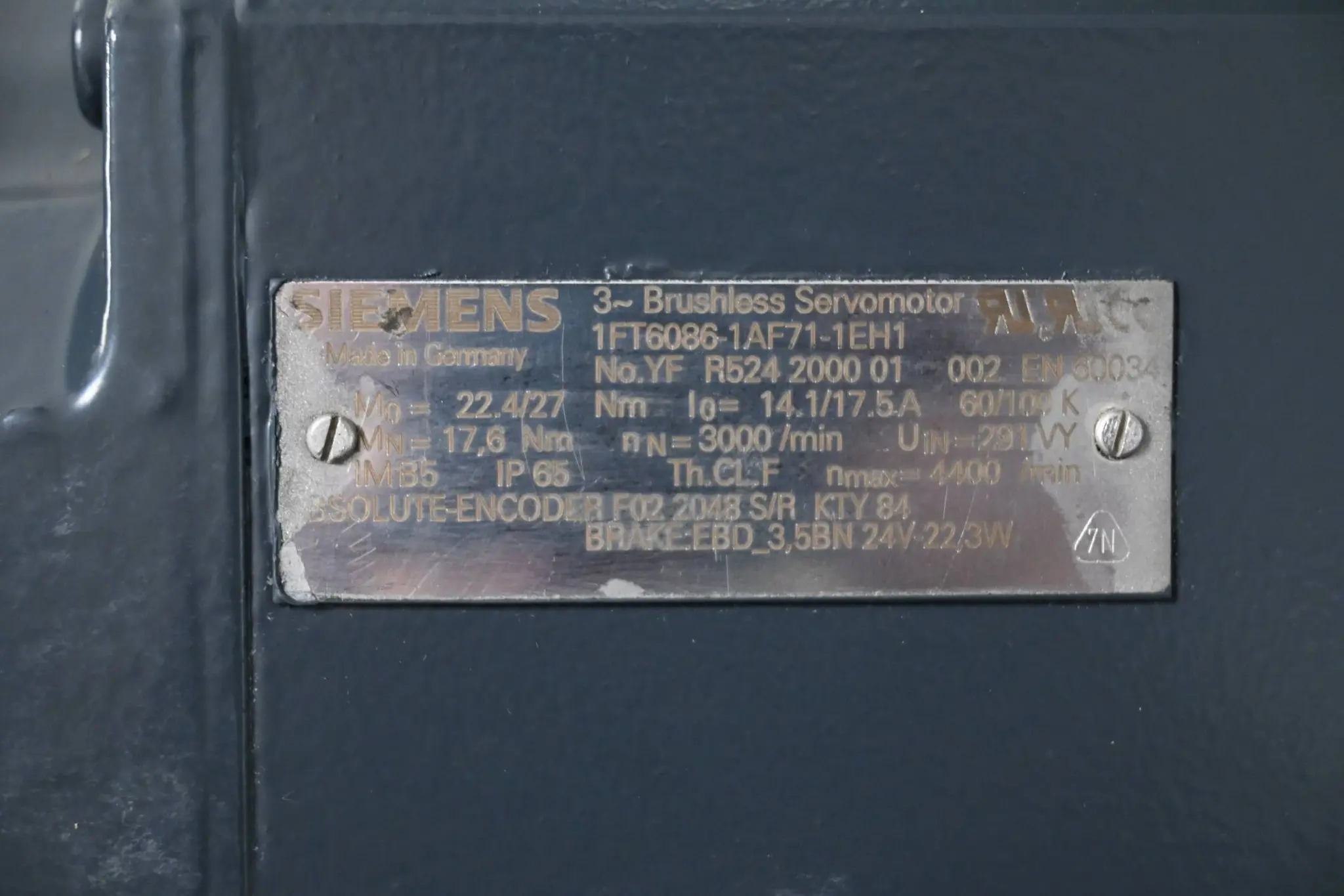 Produktfoto 1 von Siemens Simotics S Synchronservomotor 1FT6086-1AF71-1EH1 ( 1FT6 086-1AF71-1EH1 )