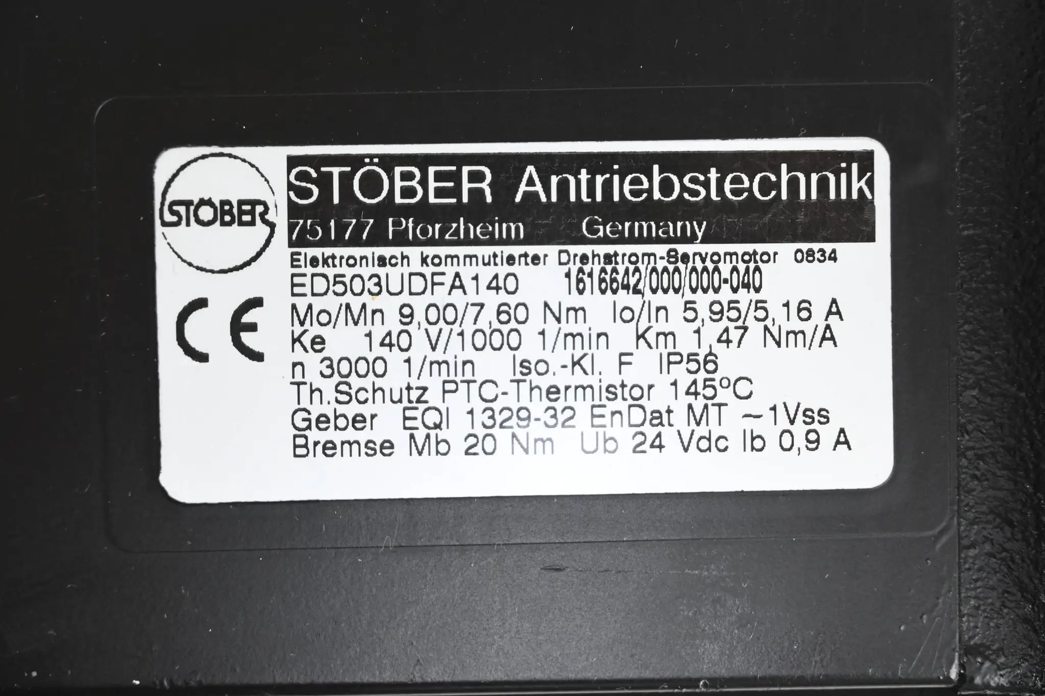 Produktfoto 1 von Stöber Antriebstechnik Drehstrom-Servomotor ED503UDFA140