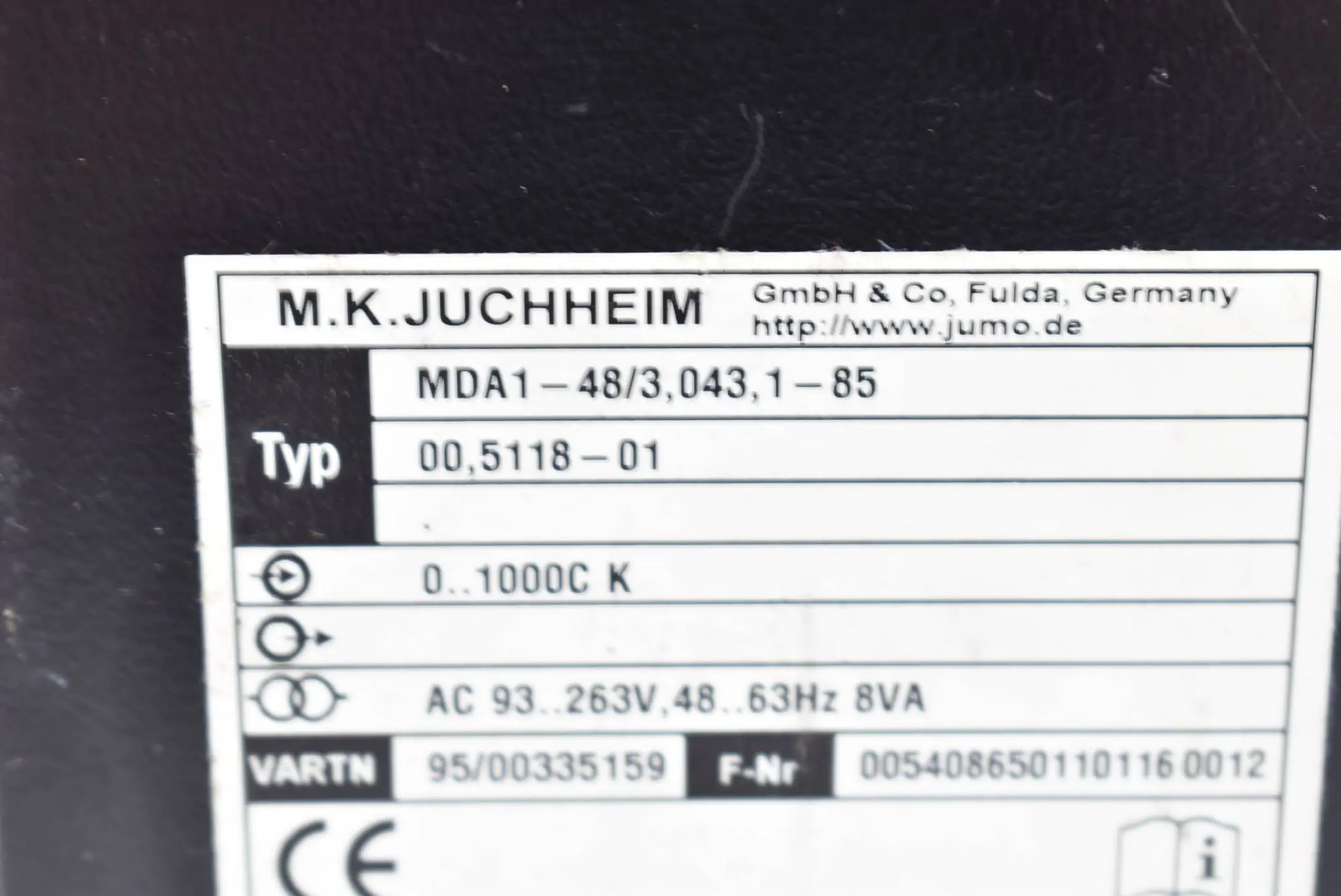 Produktfoto 1 von Jumo Temperatur Controller MDA1-48/3.043,1-85 ( MDA1-48/30431-85 )