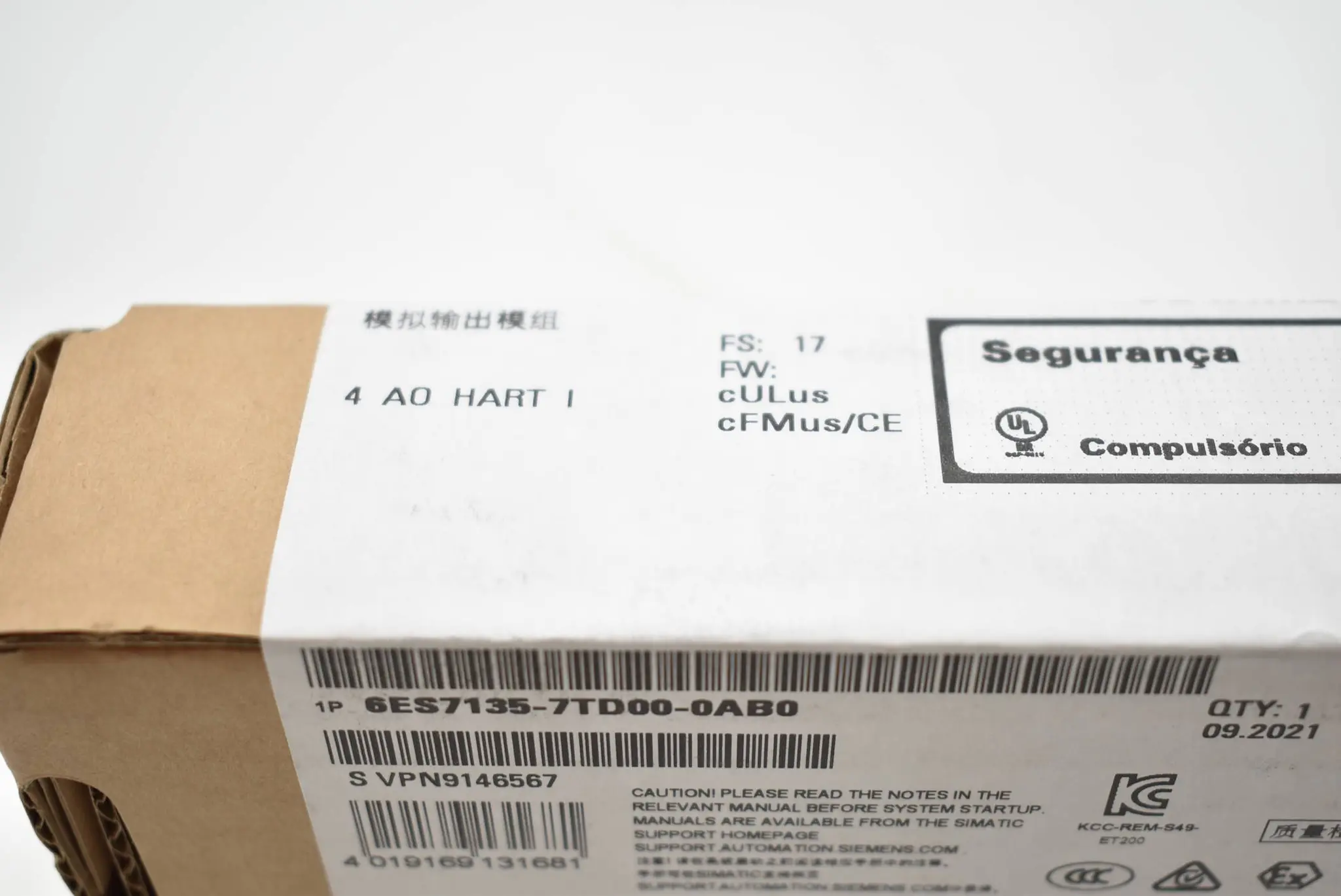 Produktfoto 1 von Siemens simatic UL-INMETRO 6ES7135-7TD00-0AB0 ( 6ES7 135-7TD00-0AB0 ) E.17