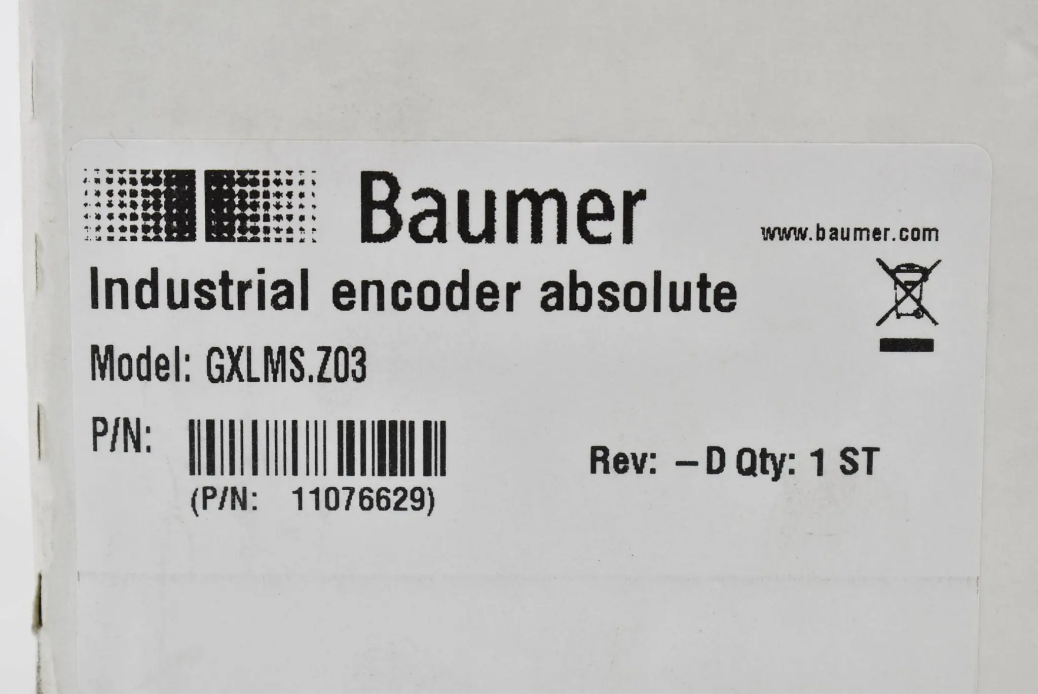 Produktfoto 1 von Baumer Industrial encoder absolute GXLMS.Z03 Rev. D