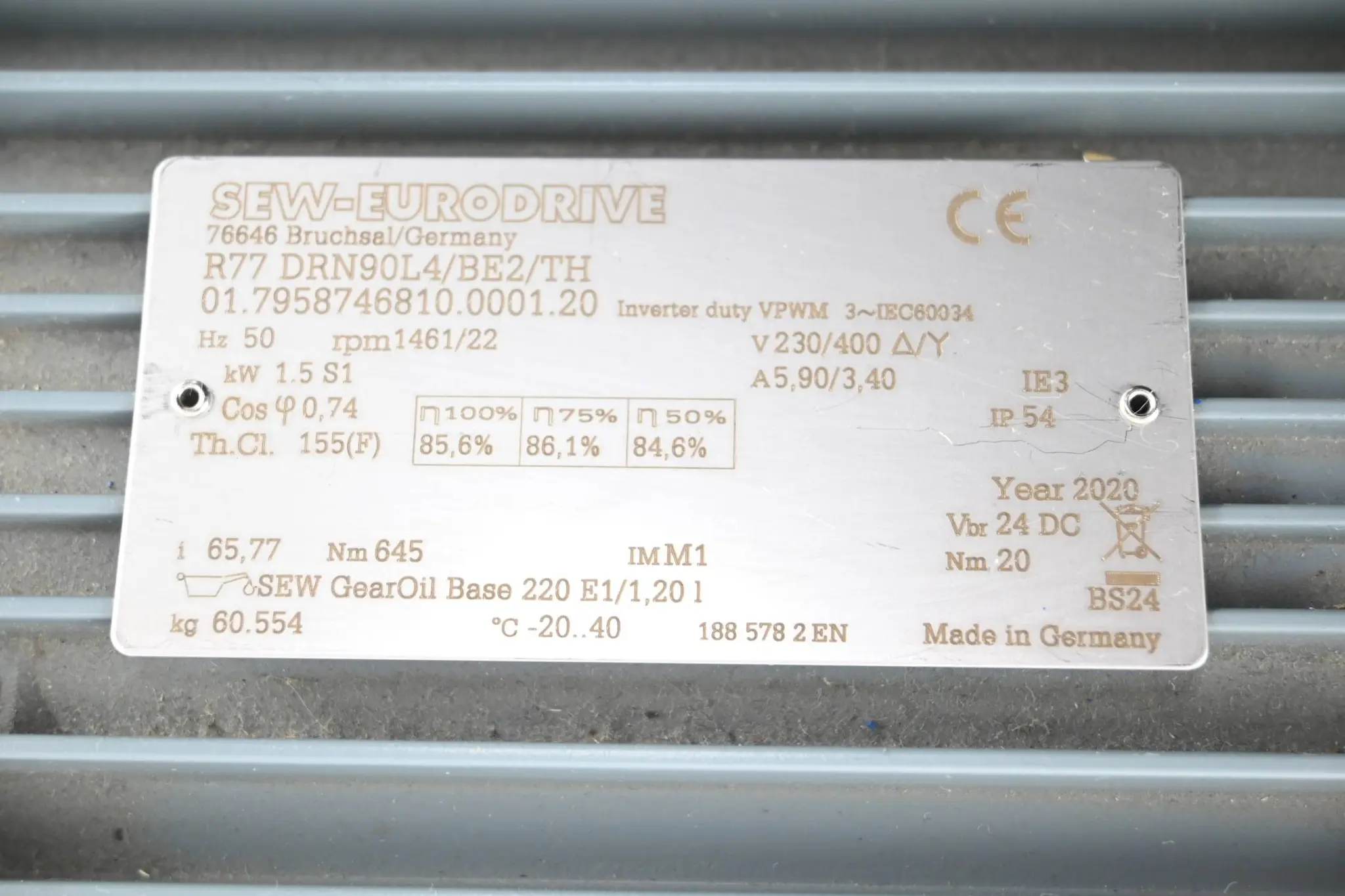 Produktfoto 1 von SEW-Eurodrive Getriebemotor R77 DRN90L4/BE2/TH ( R77DRN90L4/BE2/TH )