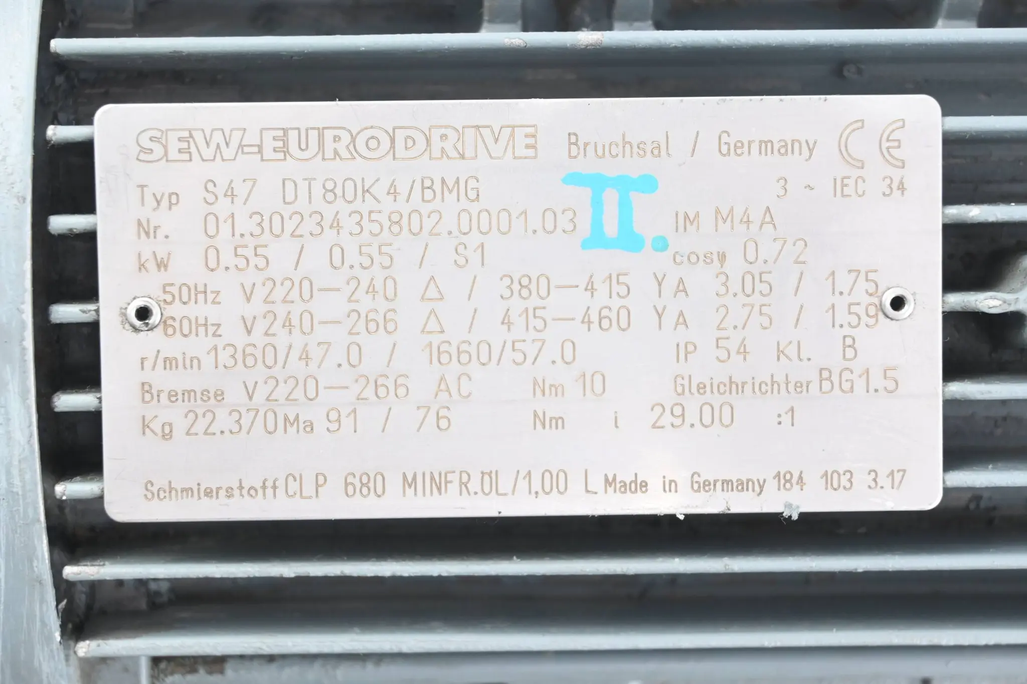 Produktfoto 1 von SEW Eurodrive Getriebemotor S47 DT80K/BMG ( S47DT80K/BMG )