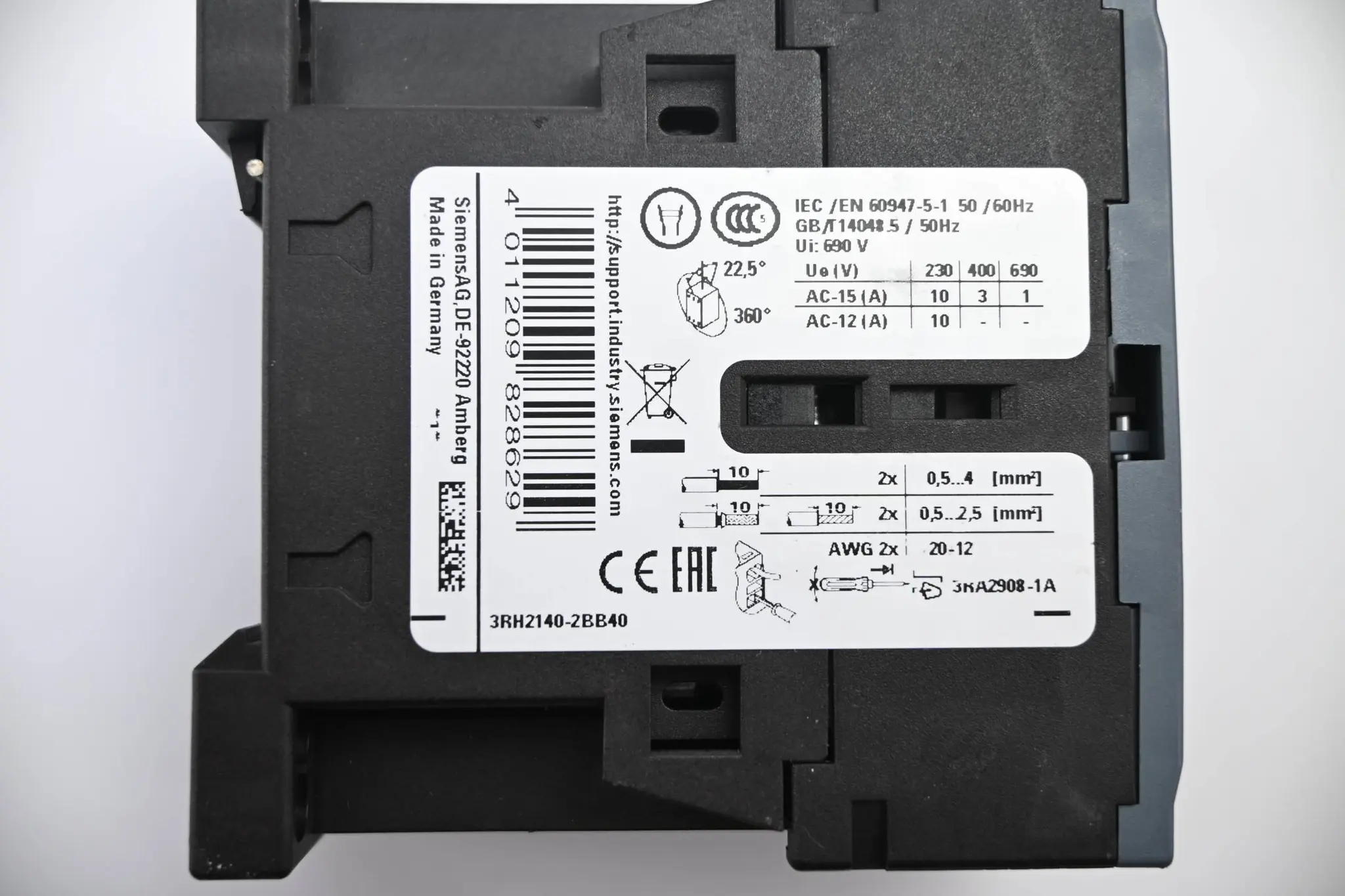 Produktfoto 1 von Siemens Sirius Hilfsschütz 3RH2140-2BB40 ( 3RH2 140-2BB40 )