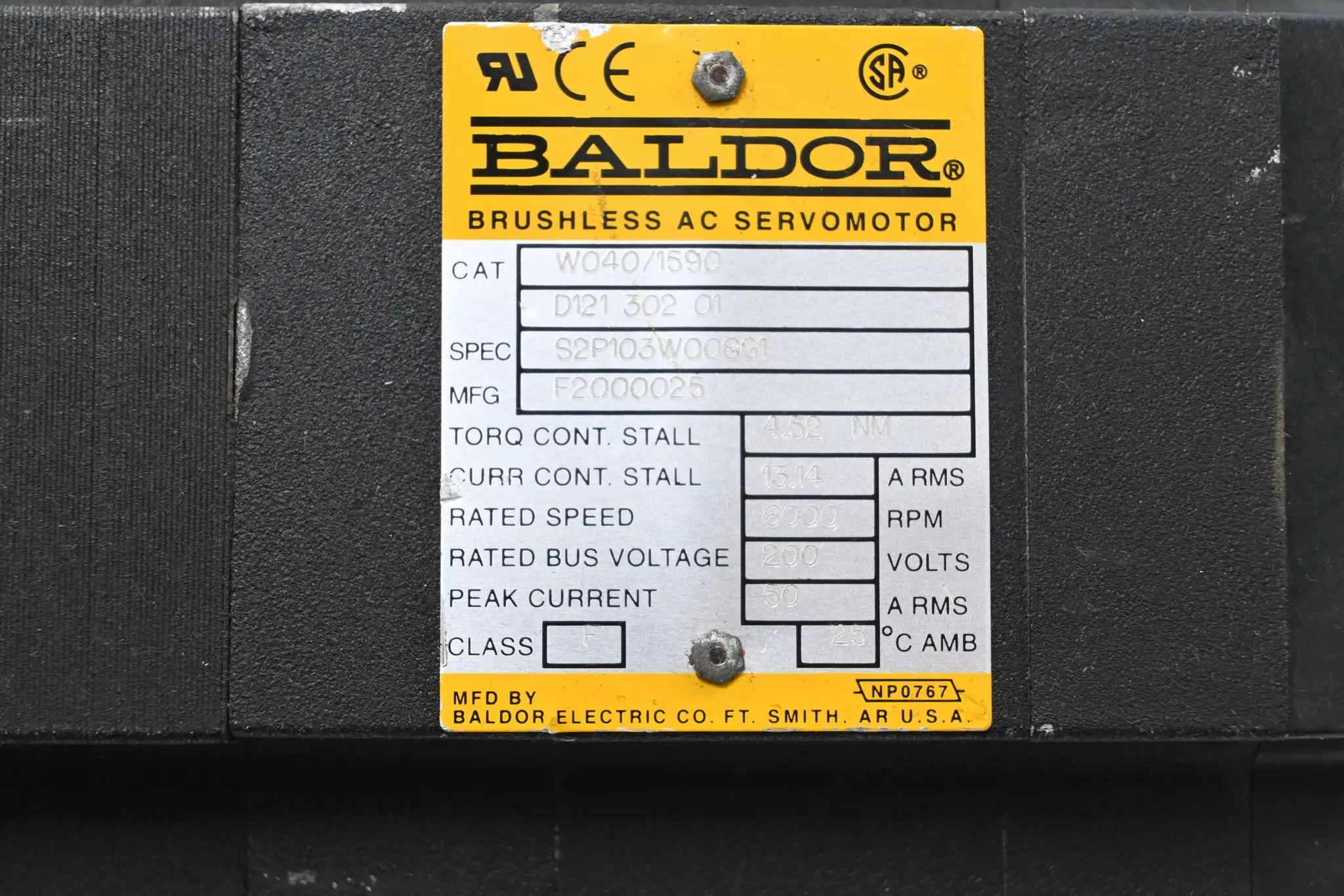 Produktfoto 1 von Baldor AC Servomotor D121 302 01 ( D12130201 )