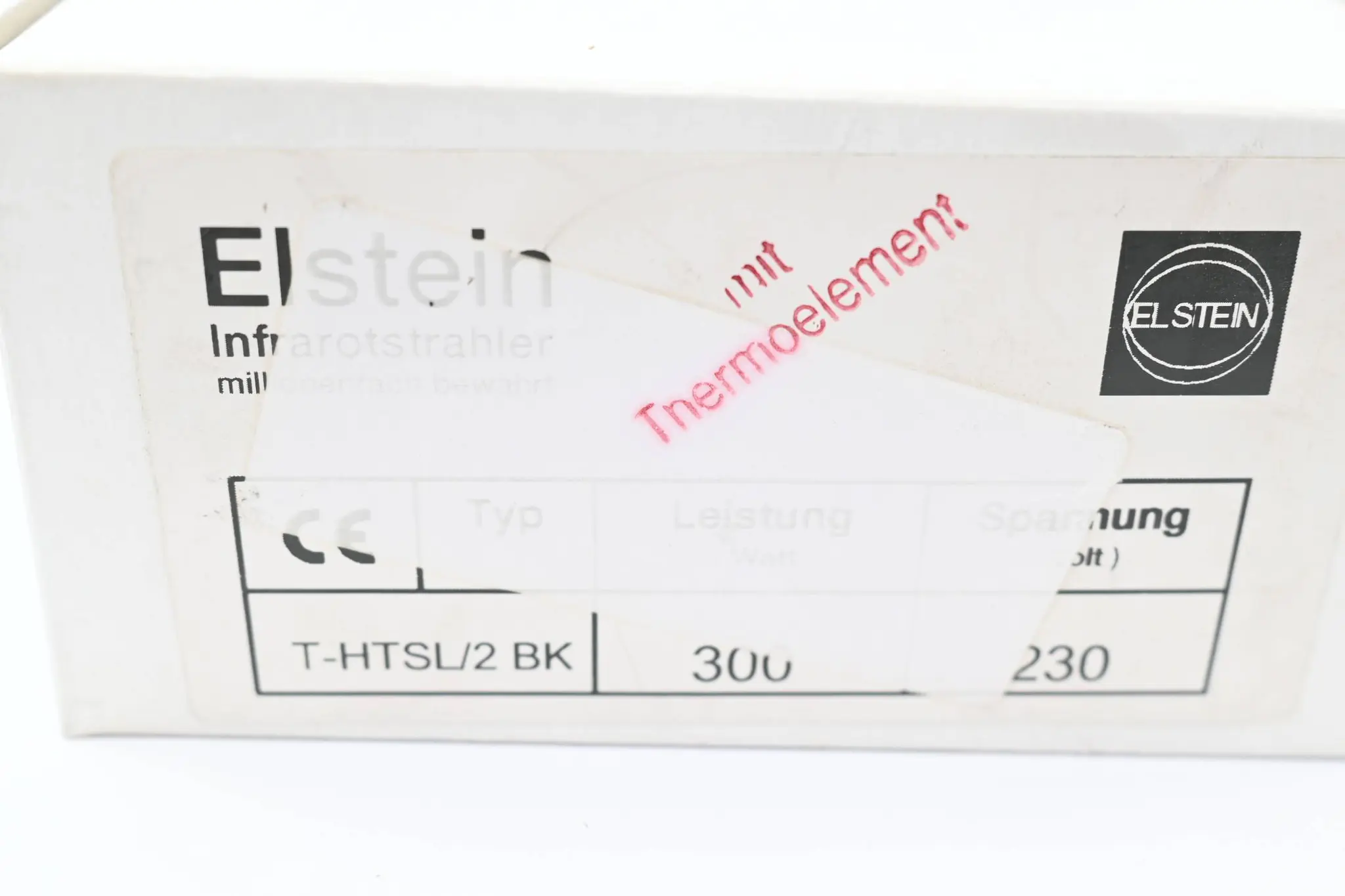 Produktfoto 1 von Elstein Infrarotstrahler mit Thermoelement T-HTSL/2 BK ( 300W / 230V )