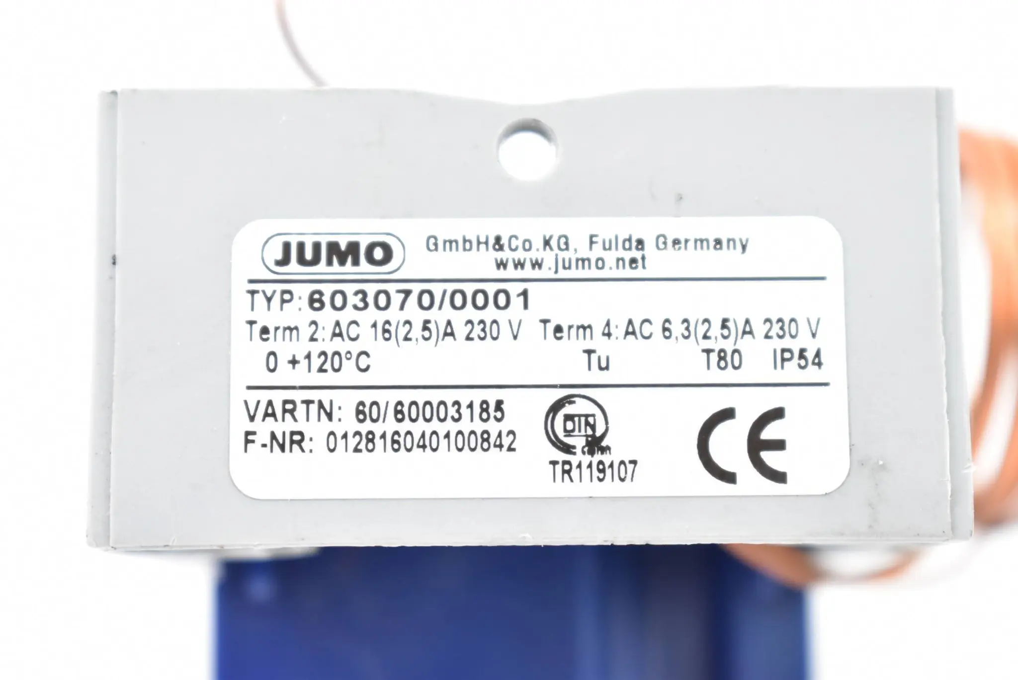Produktfoto 1 von JUMO Raumthermostat 16(2,5)A 230V 0+120°C IP54 603070/0001