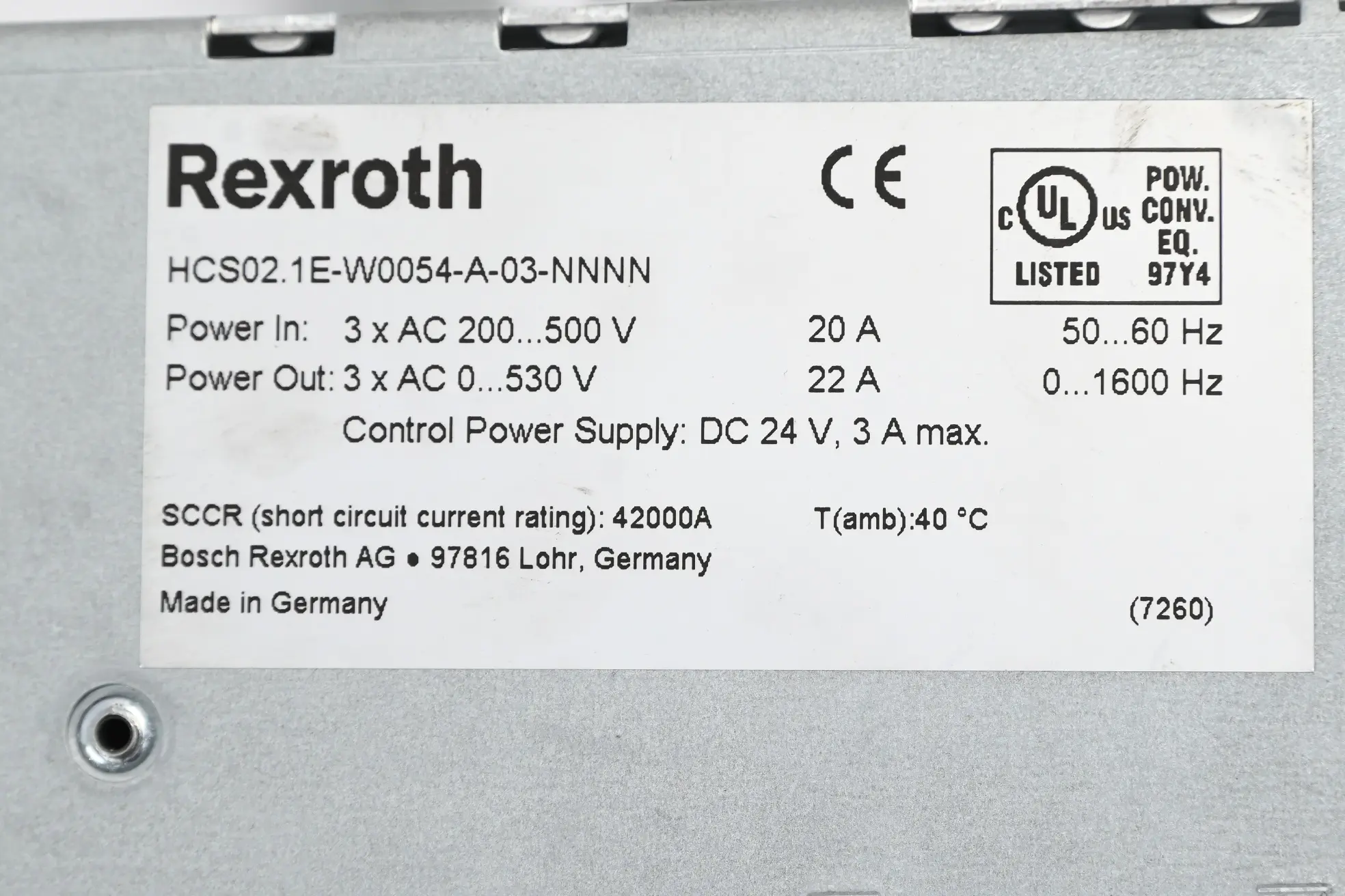Produktfoto 1 von Rexroth Indramat IndraDrive C HSC02.1E-W0054-A03-NNNN ( R911298373 )