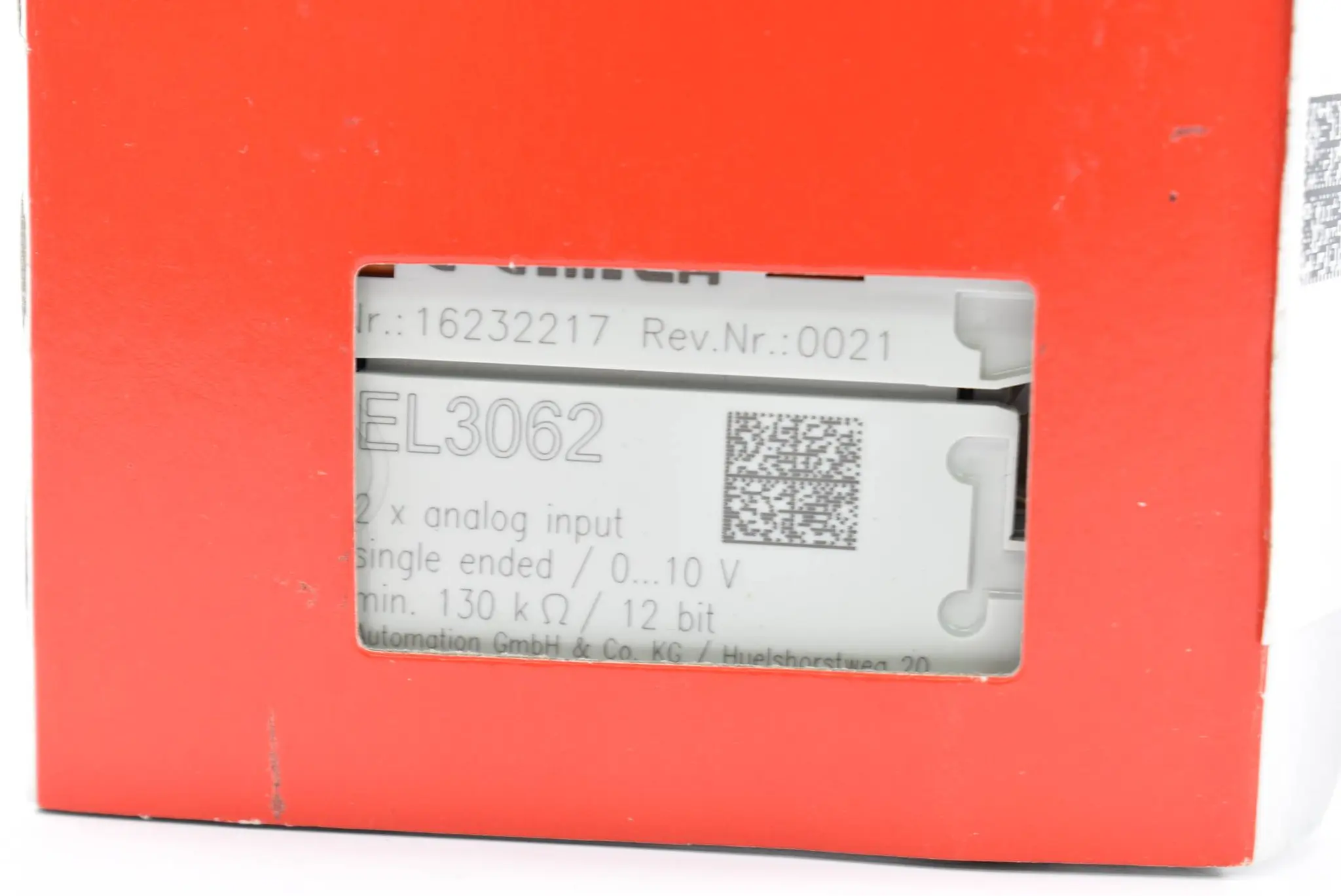 Produktfoto 1 von Beckhoff EtherCAT-Klemme 2-Kanal-Analog-Eingang 0-10V 12Bit EL3062 ( EL 3062 )