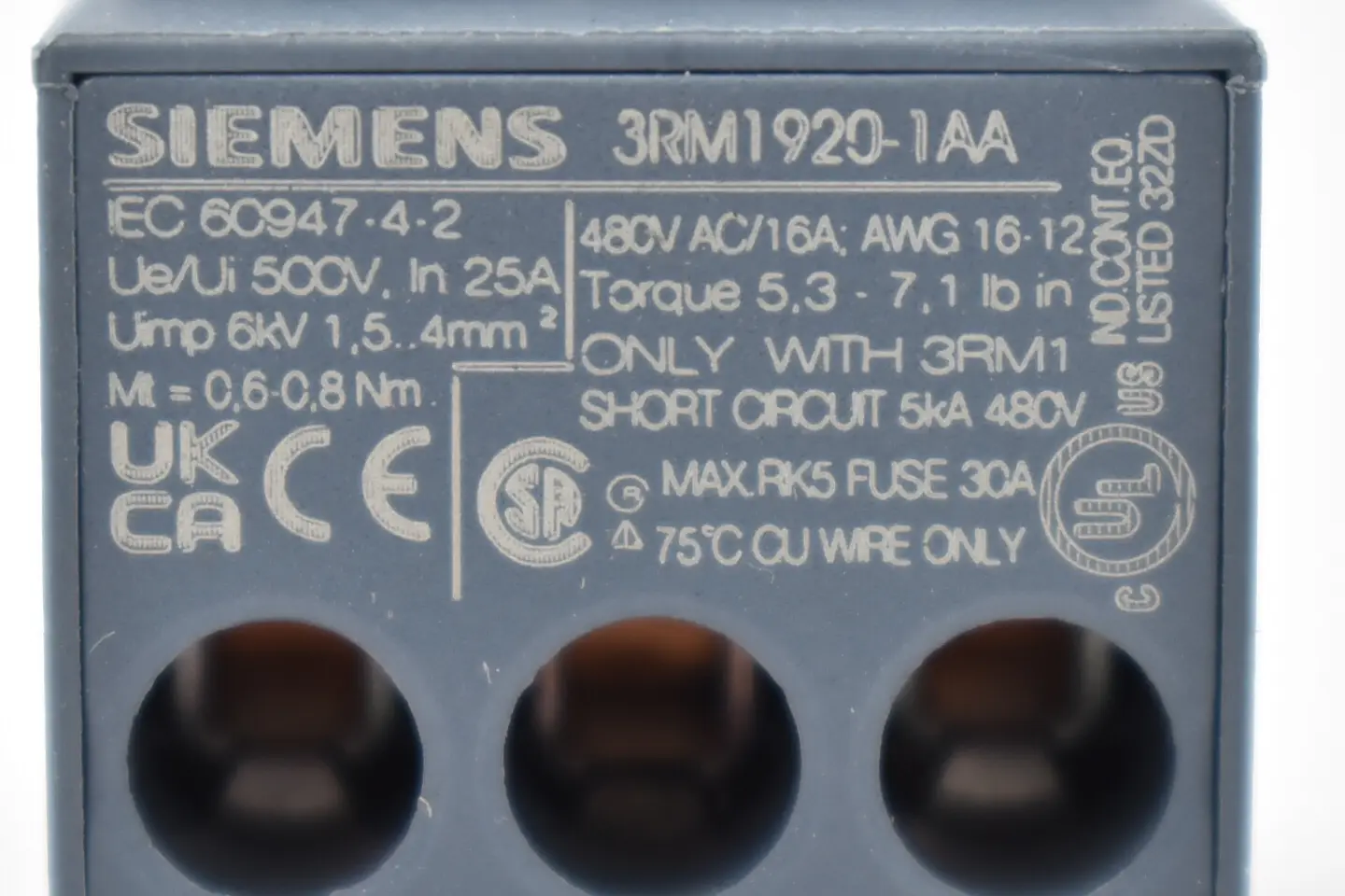 Produktfoto 1 von Siemens Sirius Einspeiseklemme 3RM1920-1AA ( 3RM1 920-1AA )