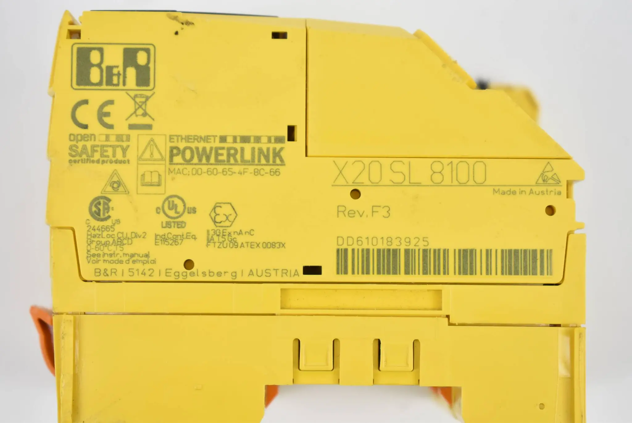 Produktfoto 1 von B&R openSafety Manager X20 SL 8100 ( X20SL8100 ) Rev. F3 + X20TB52