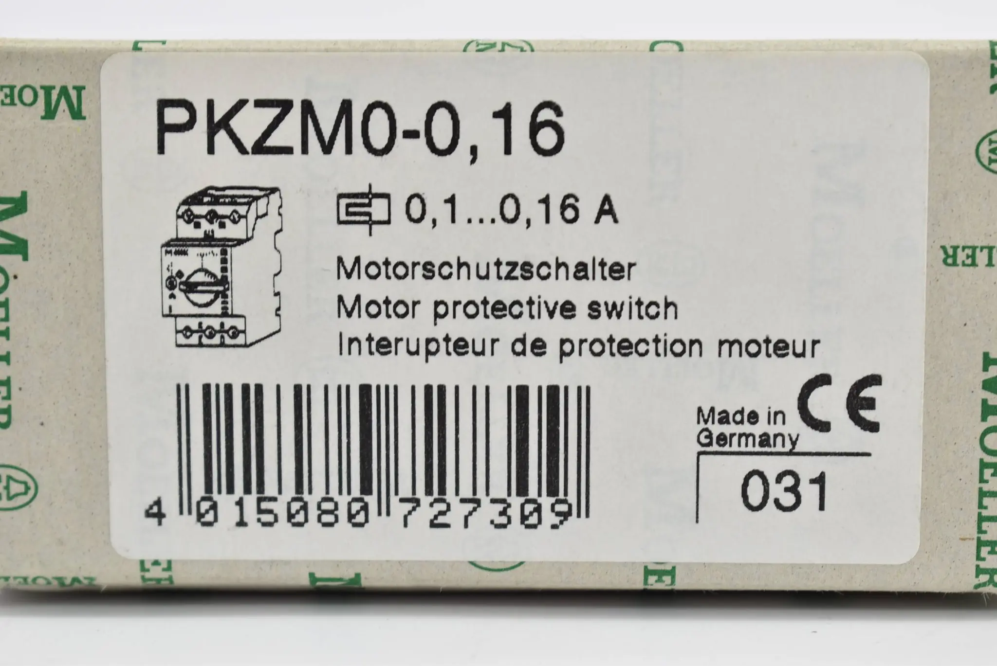 Produktfoto 1 von Moeller Motorschutzschalter 230/400 V 50/60 Hz PKZM0-0,16