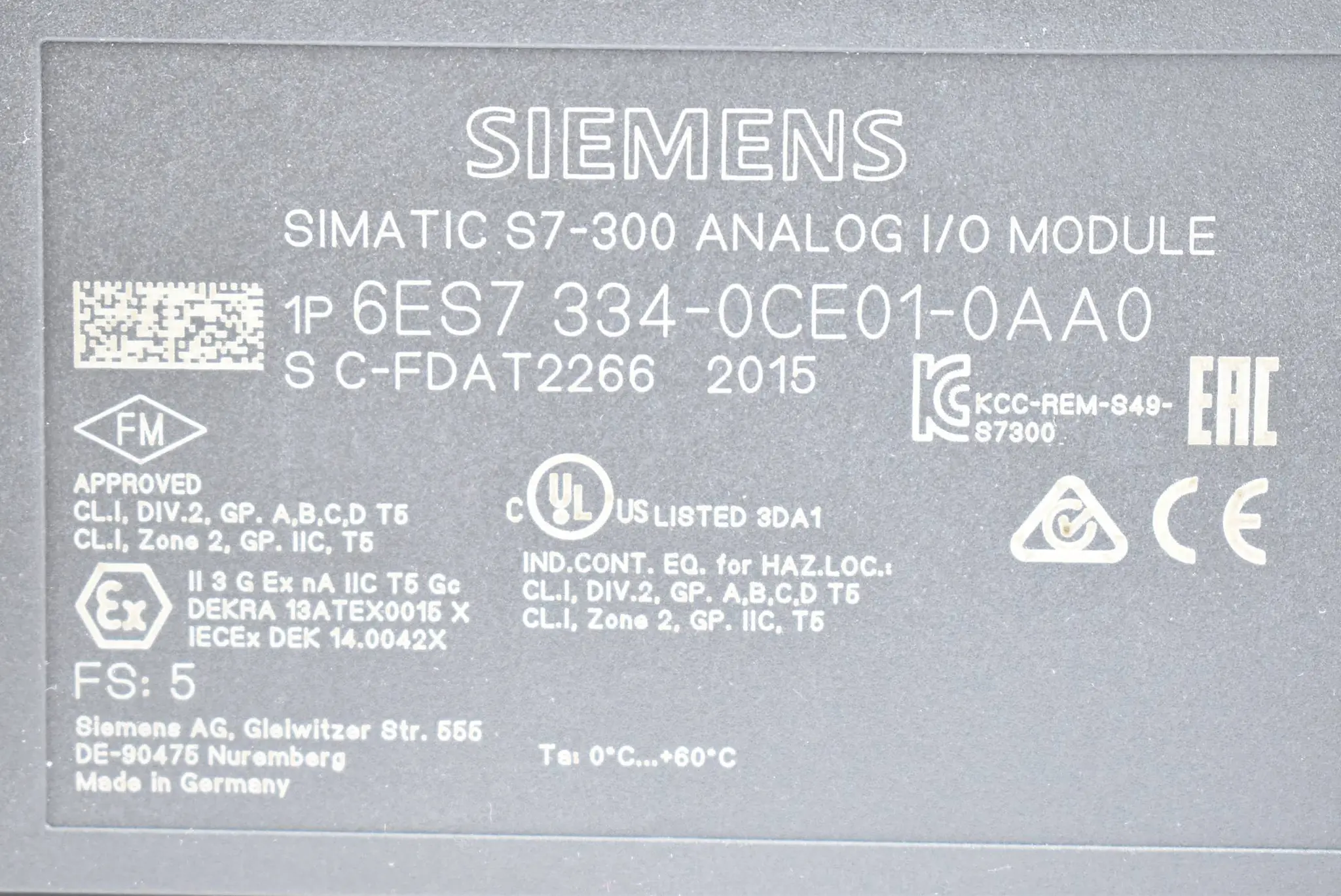 Produktfoto 1 von Siemens Simatic S7-300 Analog 6ES7334-0CE01-0AA0 ( 6ES7 334-0CE01-0AA0 )
