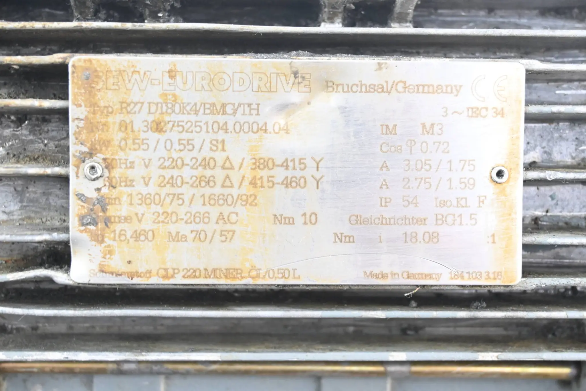 Produktfoto 1 von SEW Eurodrive Getriebemotor R27 DT80K4/BMG/TH ( R27DT80K4/BMG/TH )